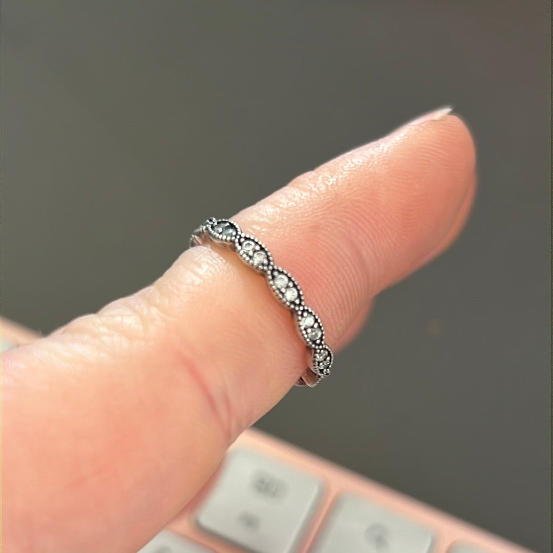 Genuine Pandora Pave Oval Eternity Ring Size...
