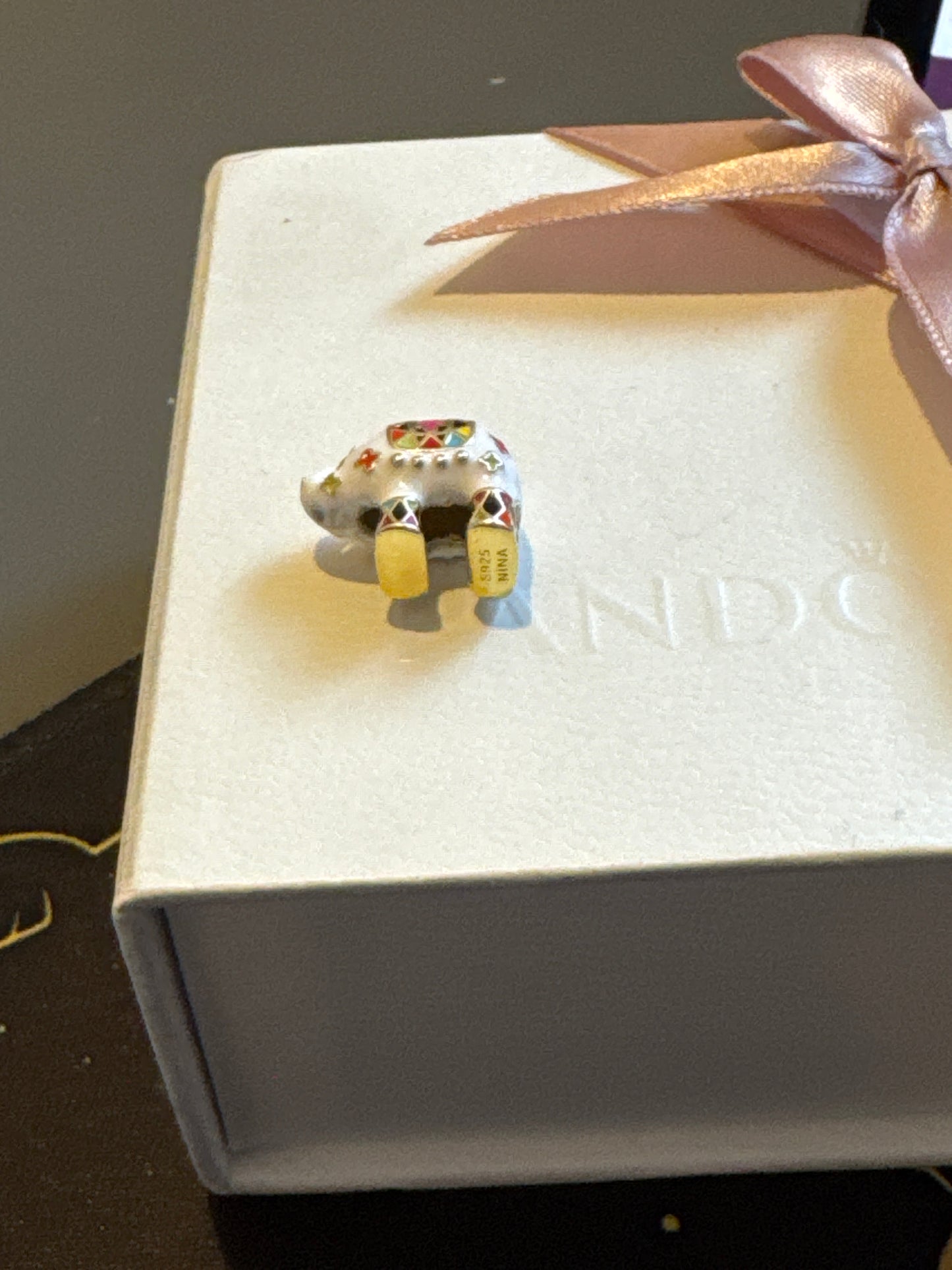 NINA QUEEN Indian Enamel Elephant Charm Large
