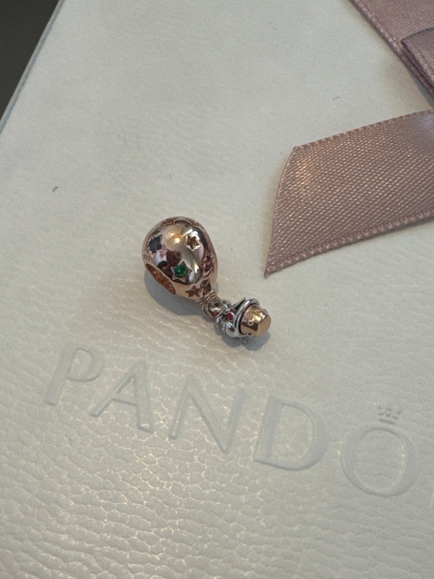 Genuine Pandora Rose Gold Hot Air Santa Clause Dangle Balloon Charm