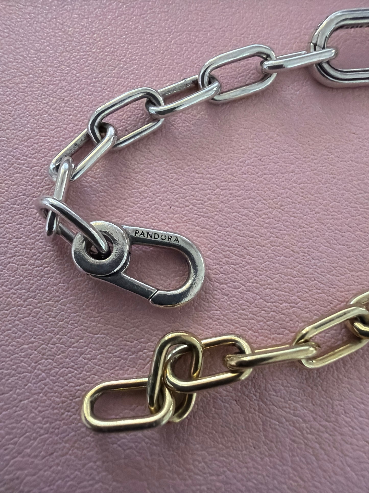 Genuine Pandora Me Link Chain Half Gold Plated Half Silver New Style Bracelet 16cm