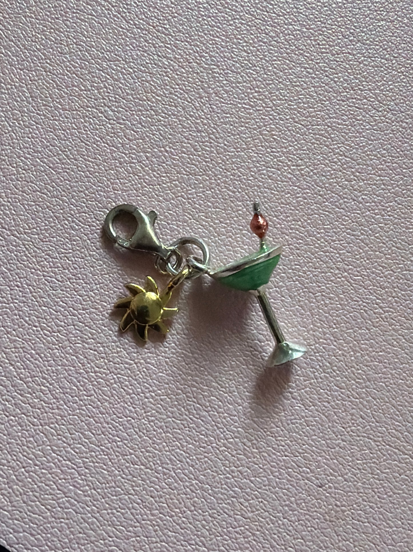Genuine Thomas Sabo Enamel Gold Sun & Enamel Cocktail Dangle Charm