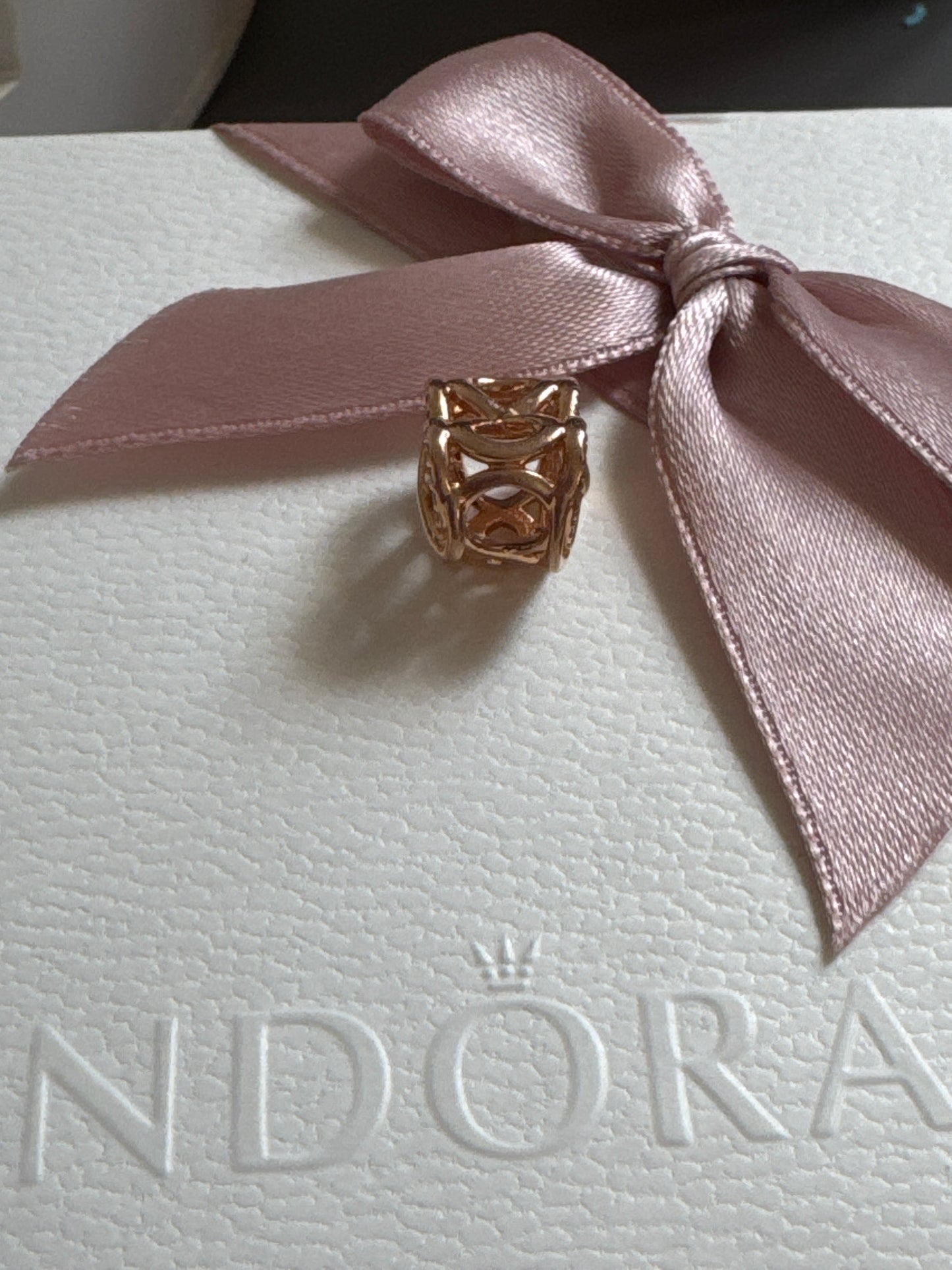 Genuine Pandora Rose Gold Infinity Heart Openwork Charm