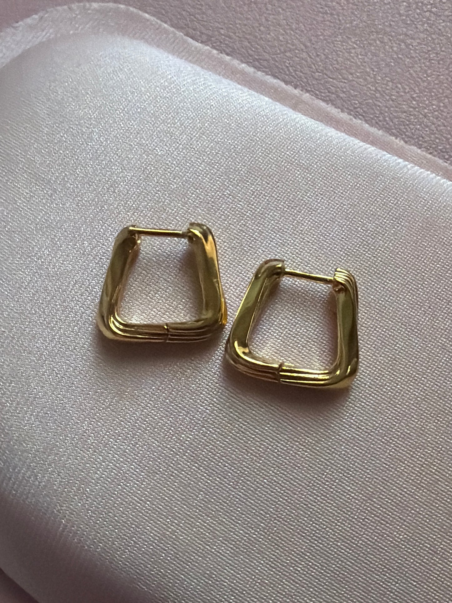 Genuine Pandora Shine Gold Twisted Triangle Hoop Earrings