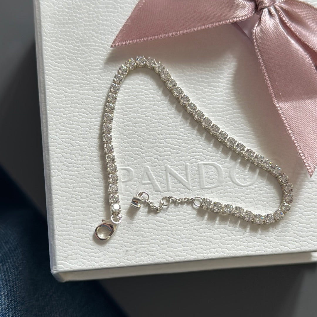 Genuine Pandora Sparkling Tennis Bracelet Max Extension 20cm