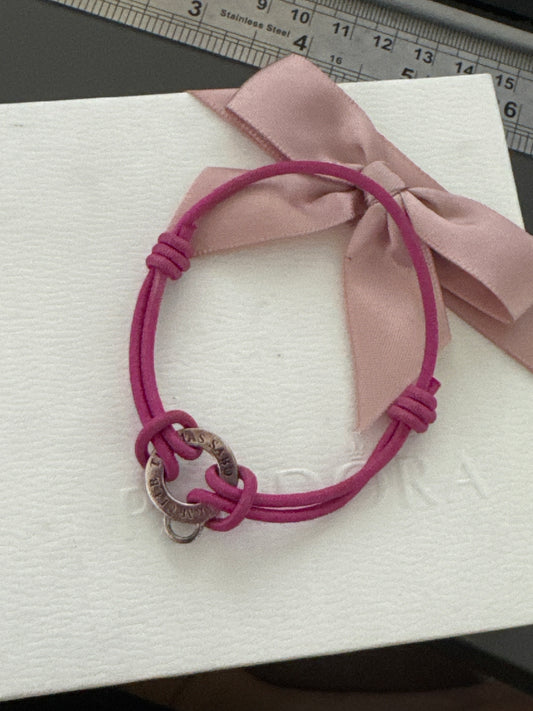 Genuine Thomas Sabo Pink Elastic Material Bracelet Medium