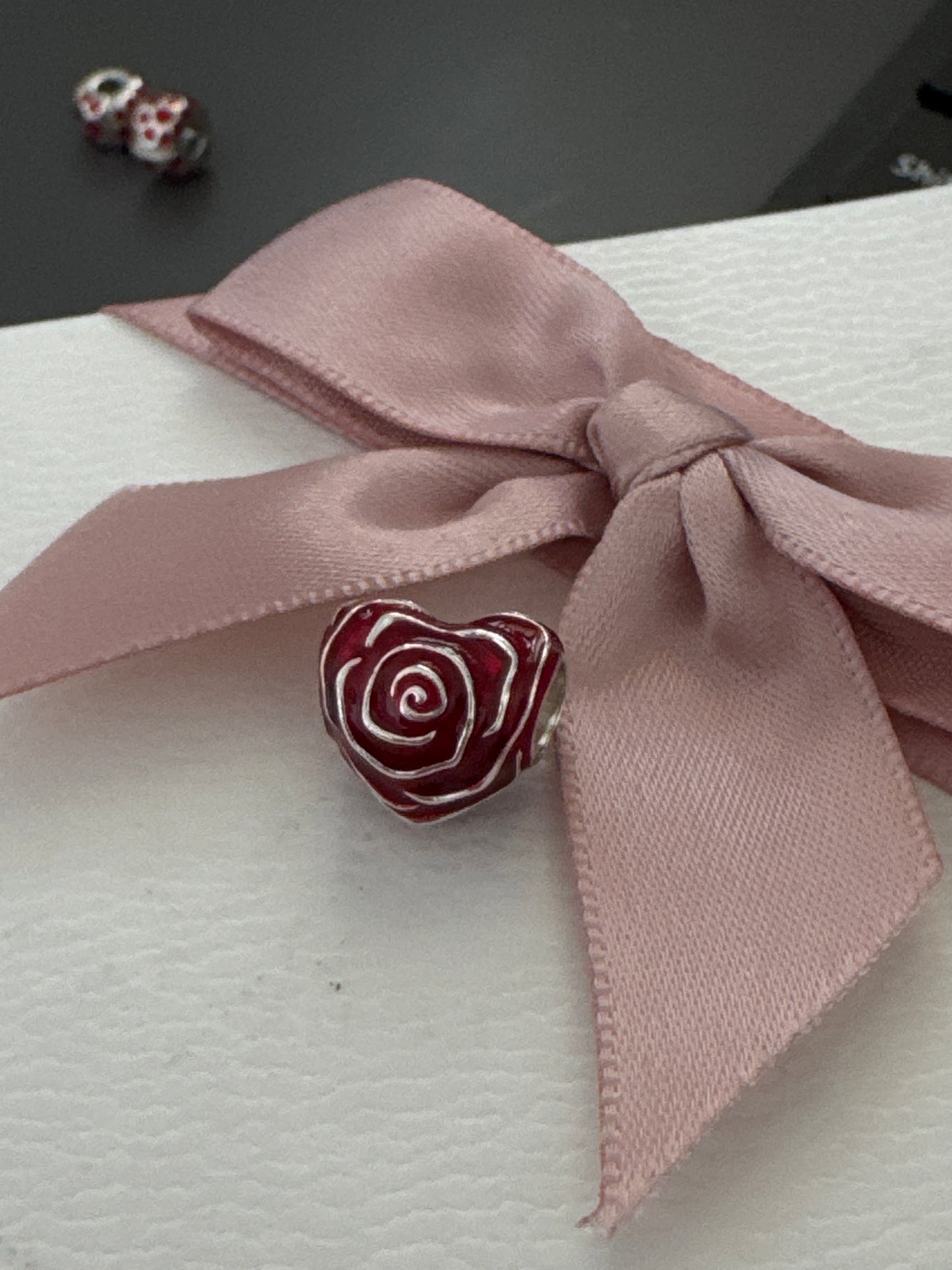 Genuine Pandora Red Rose Enamel Heart