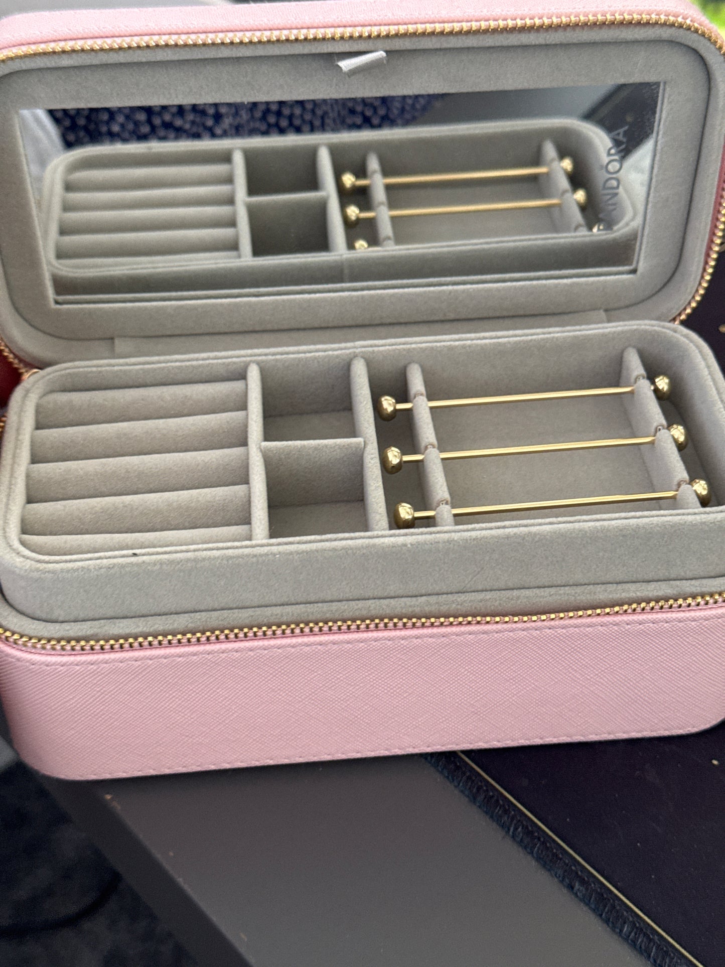 Genuine Pandora Medium Oblong Pink Travel Jewellery Storage Box