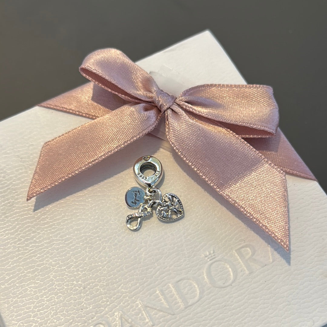 Genuine Pandora Family Infinity Pave Dangle Charm