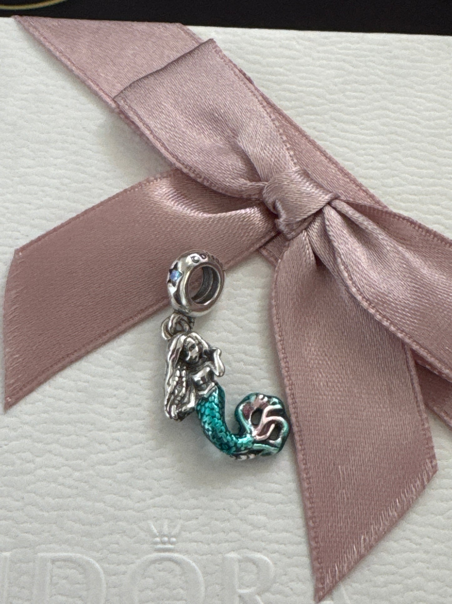 Genuine Pandora x Disney Ariel Pave Mermaid New Style Enamel Dangle Charm