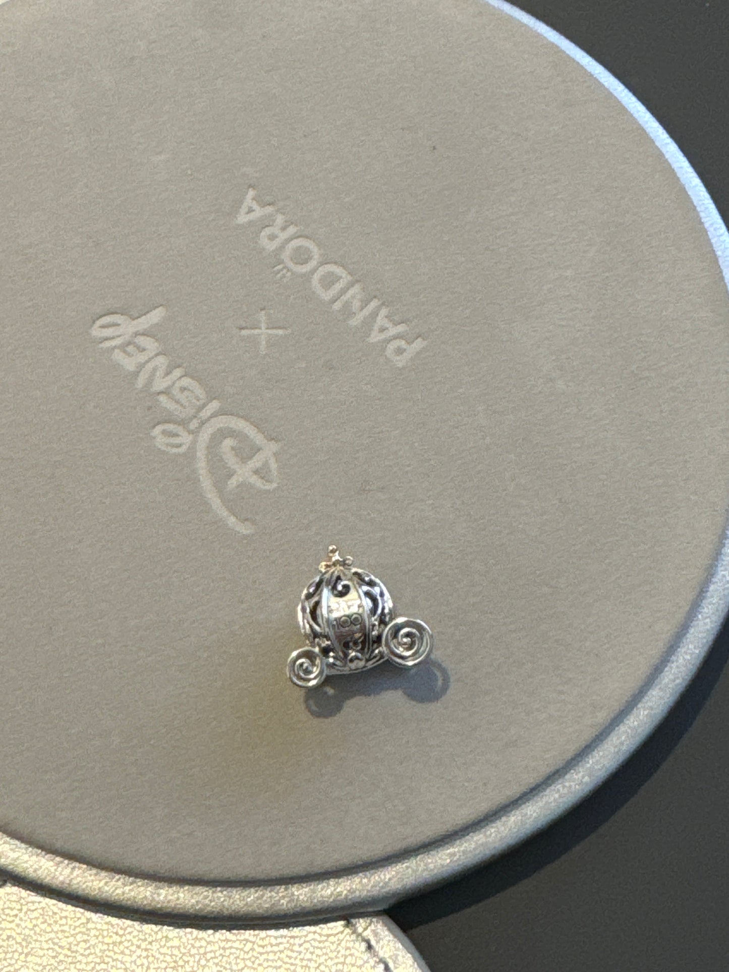 Genuine Pandora Disney Carriage Cinderella Two Tone 100th Anniversary Dangle Charm