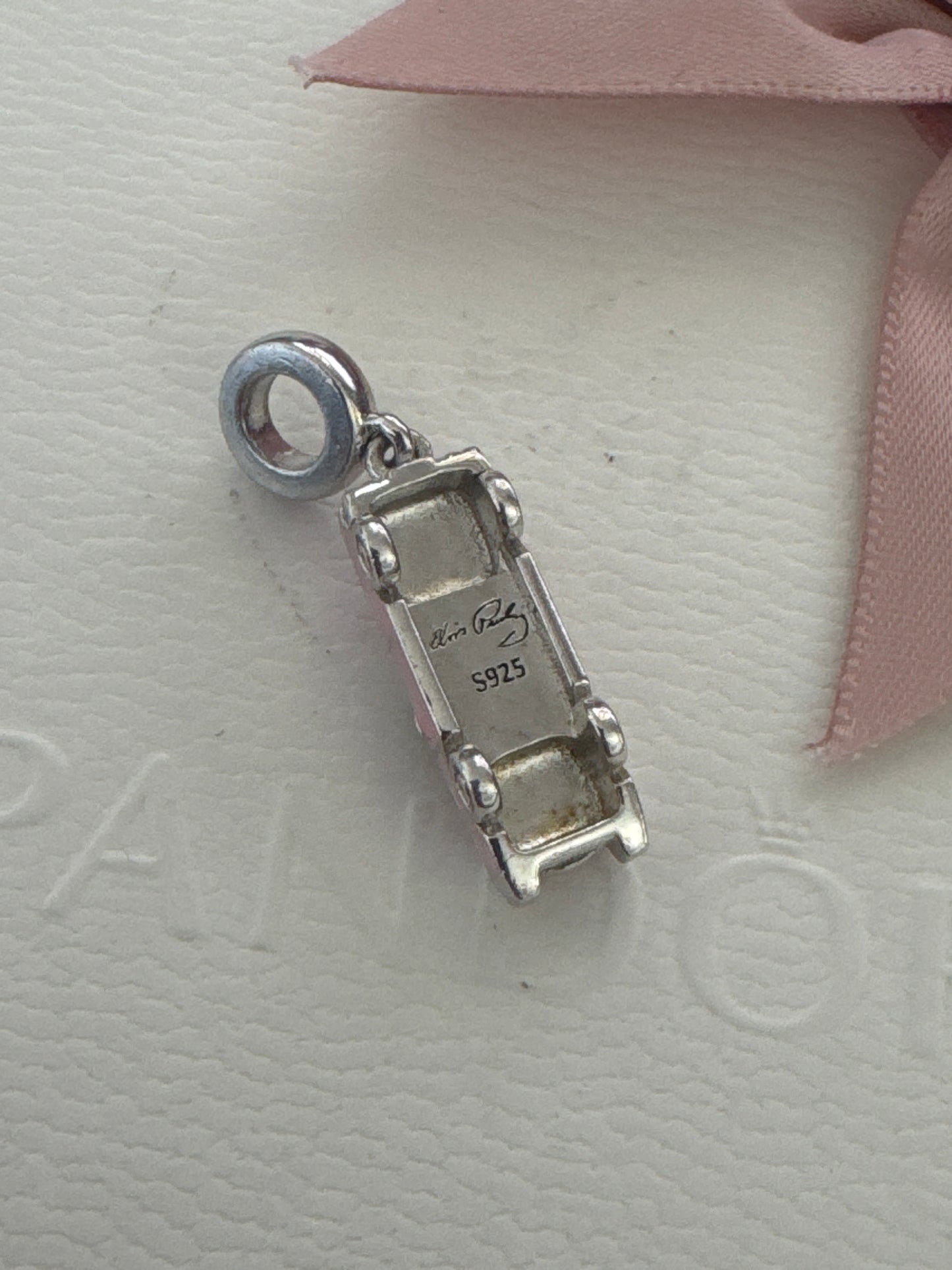 Sterling Silver Elvis Presley Genuine Graceland Pink Dangle Cadillac Charm