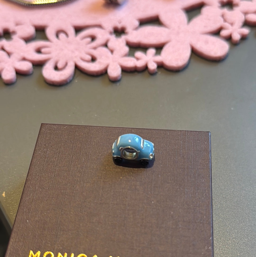 Genuine Chamilia Blue Enamel Car Charm Transport Charm Travel with Working Wheels
