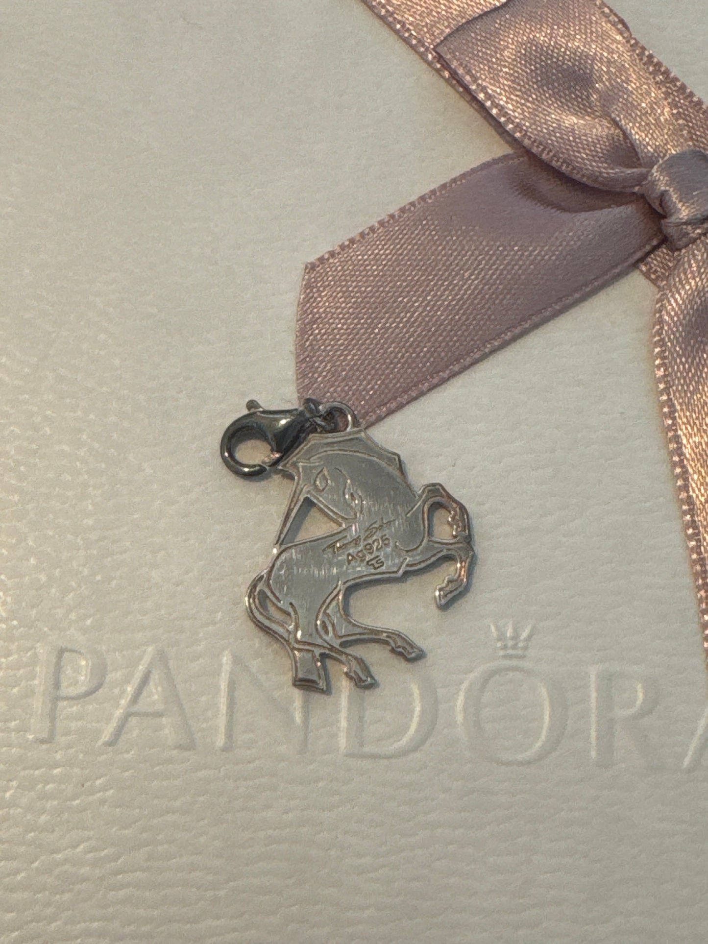 Genuine Thomas Sabo Enamel Silver Unicorn Openwork Flat Dangle Charm