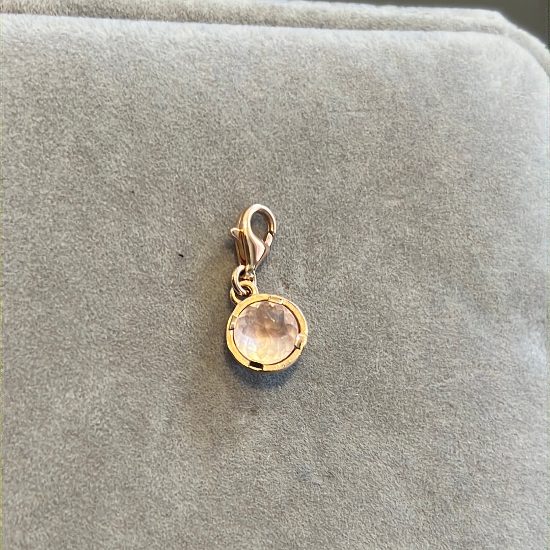 Genuine Thomas Sabo Rose Gold Pale Pink October Birthstone Dangle Charm