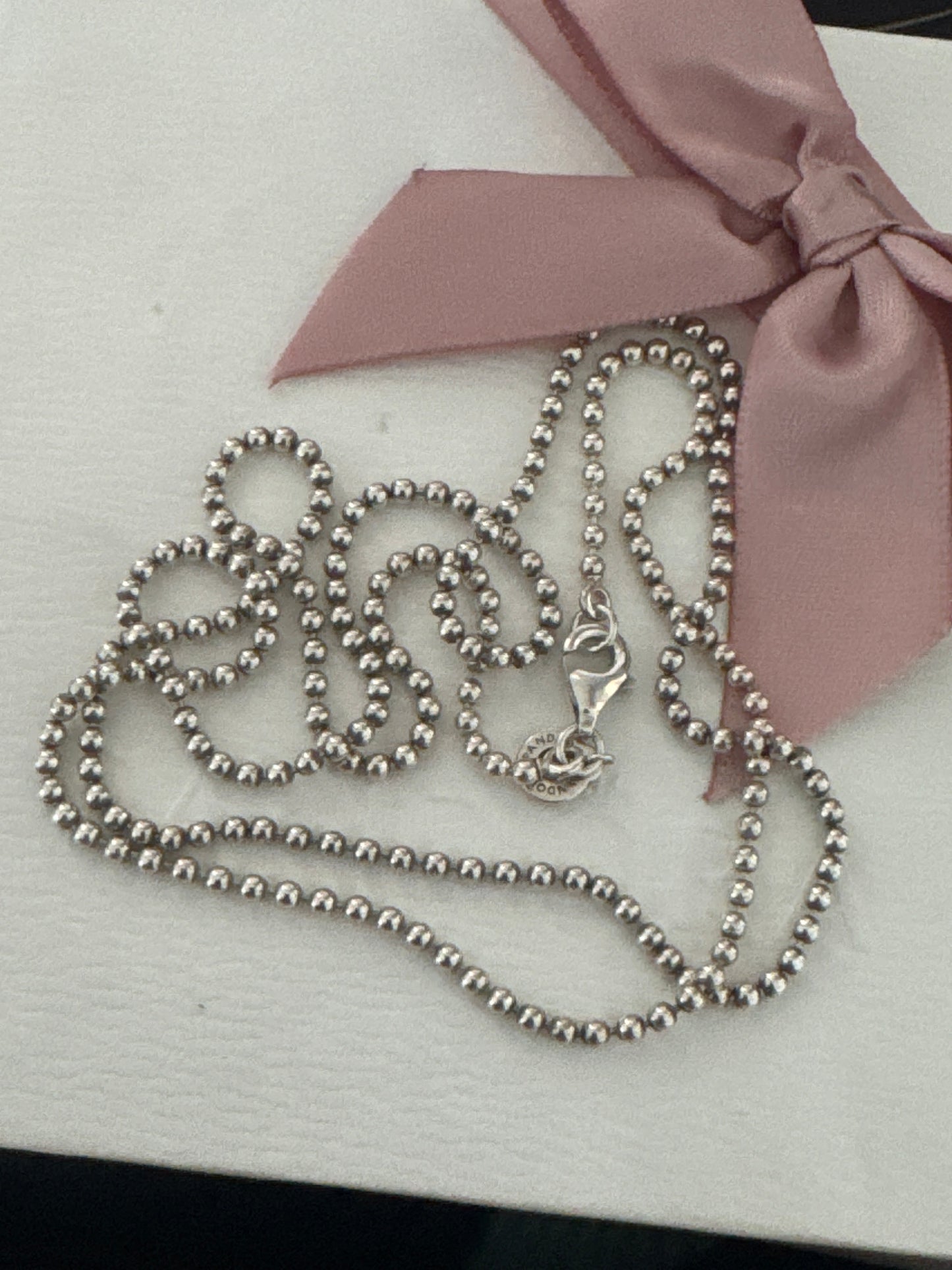Genuine Pandora New Style Ball Beaded Chain Retired Necklace 60cm