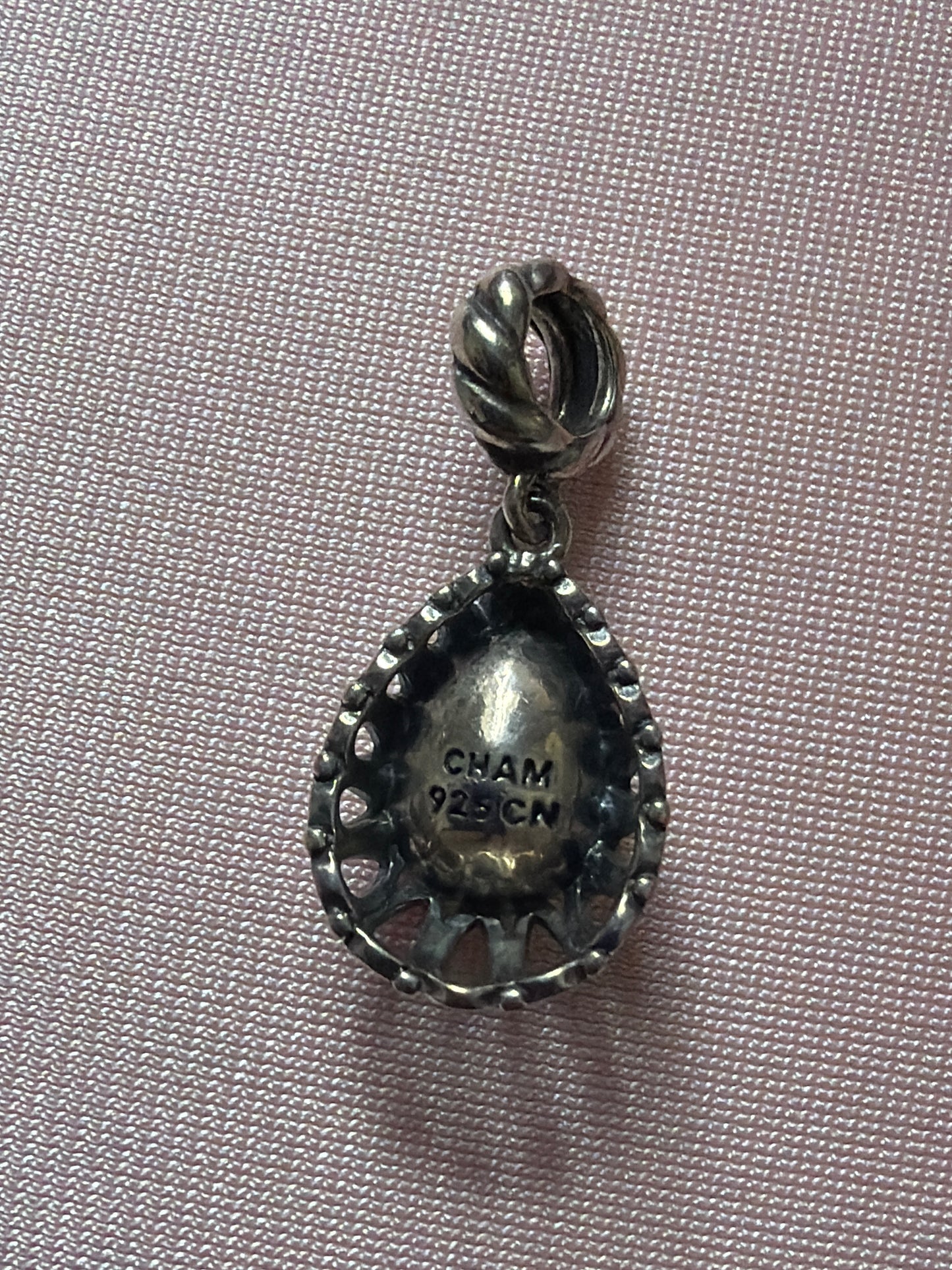 Genuine Chamilia Iridescent Teardrop CZ Dangle Charm