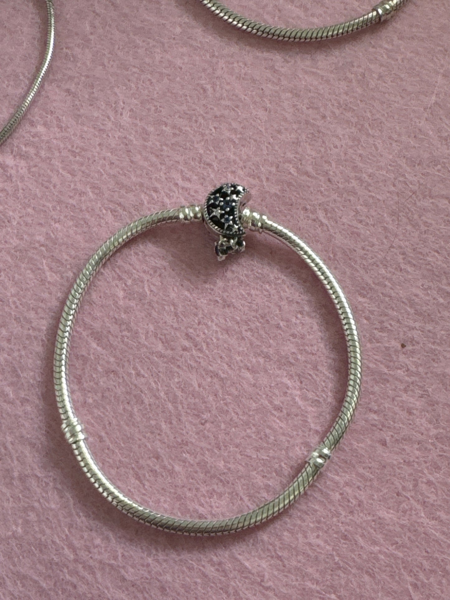 Genuine Pandora 18cm Pave Moon Dream Big Clasp Bracelet