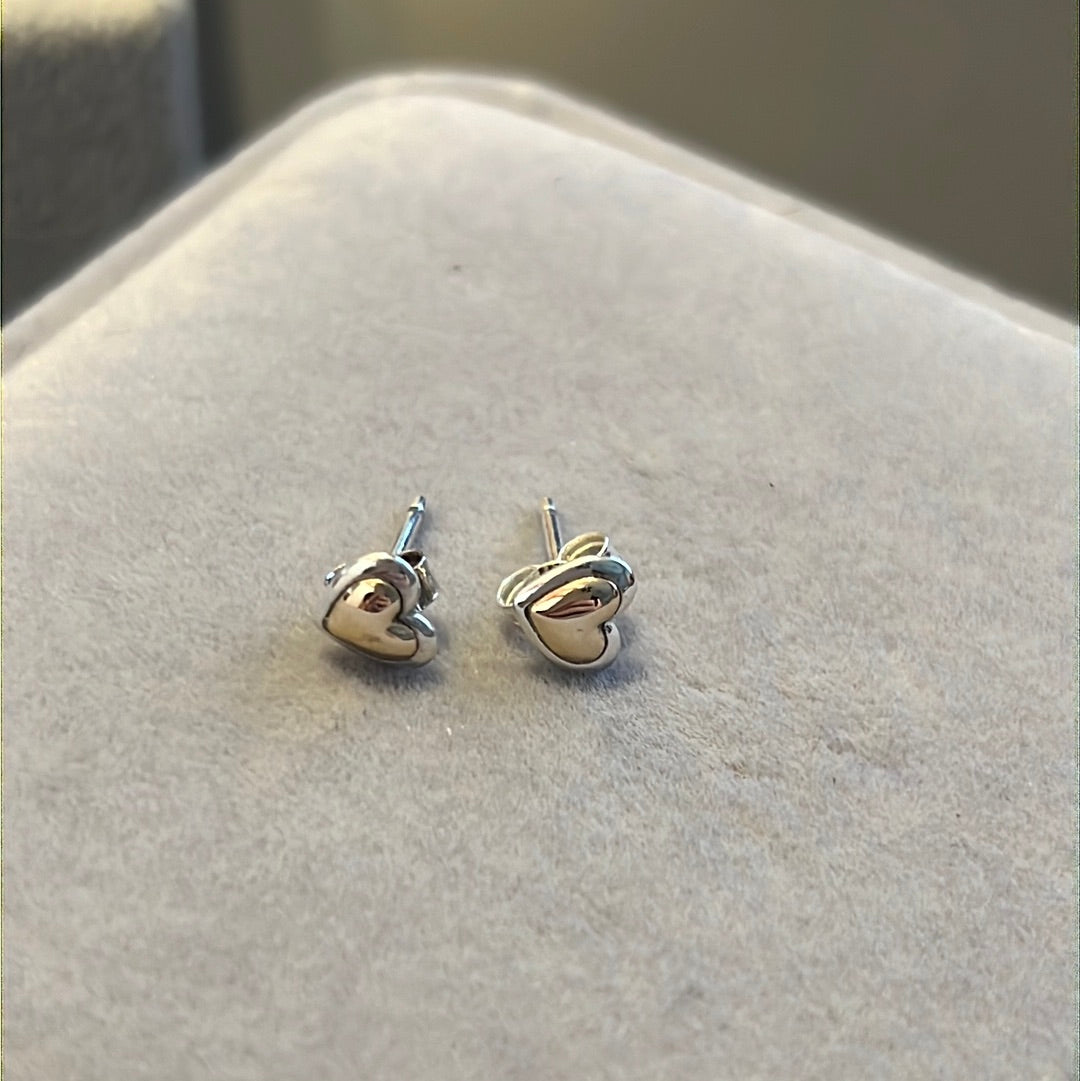 Genuine Pandora Two Tone Gold Heart Earrings