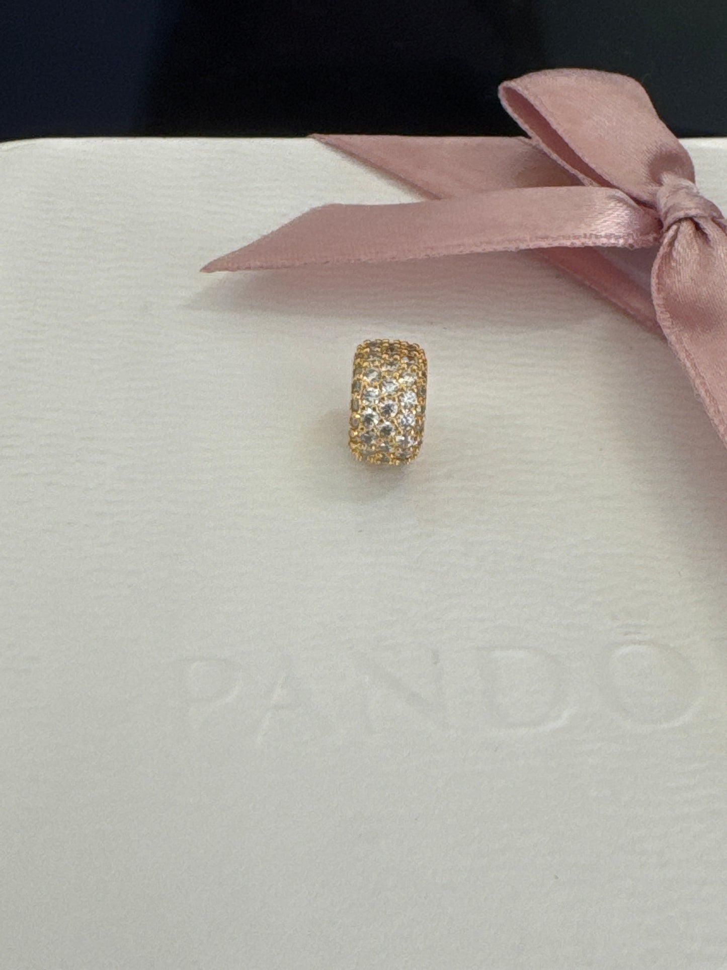 Genuine Pandora Gold Pave Triple Row CZ Charm