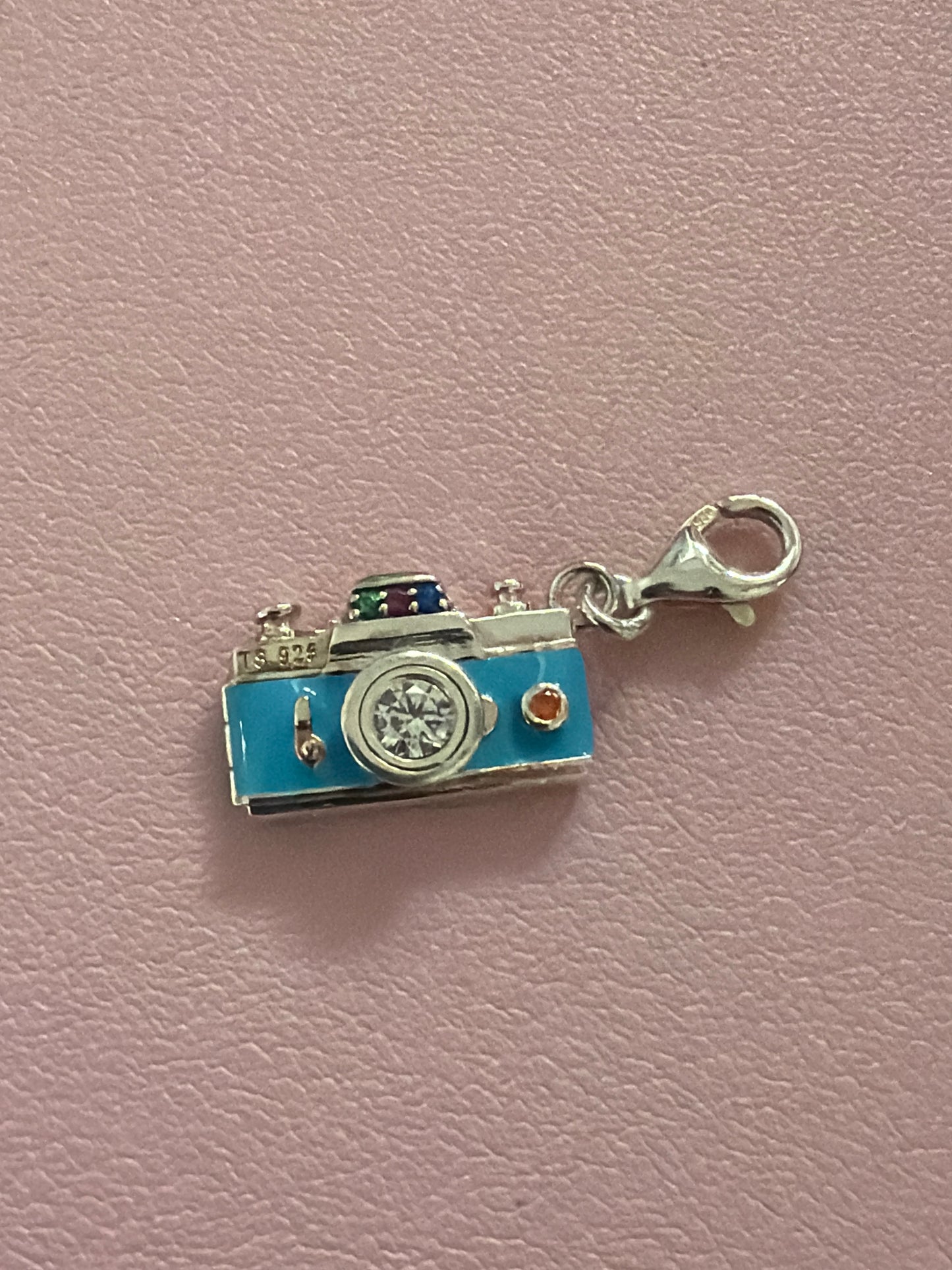 Genuine Thomas Sabo Enamel CZ Camera Dangle Clip Charm