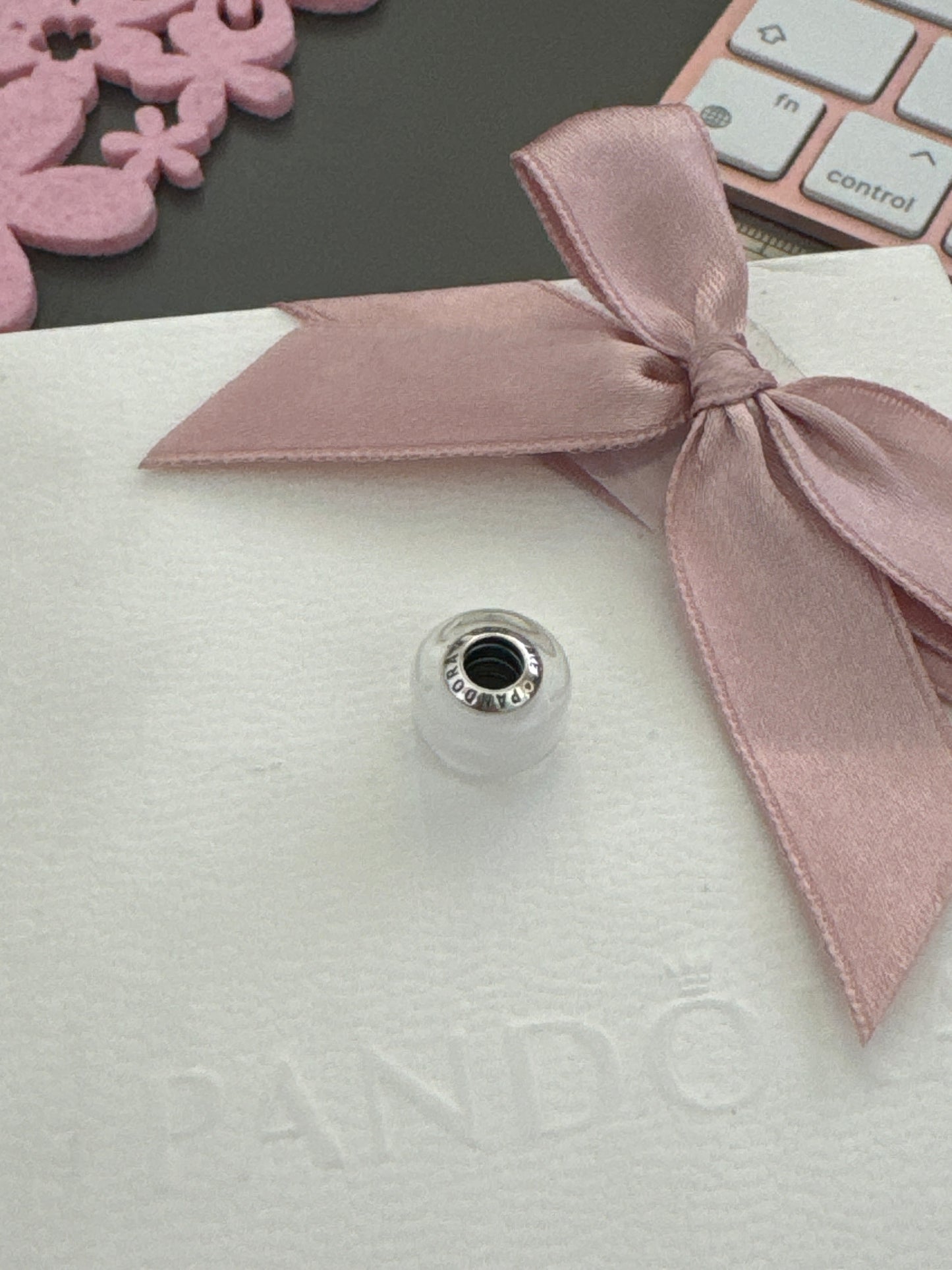 Genuine Pandora Mini Murano White Charm