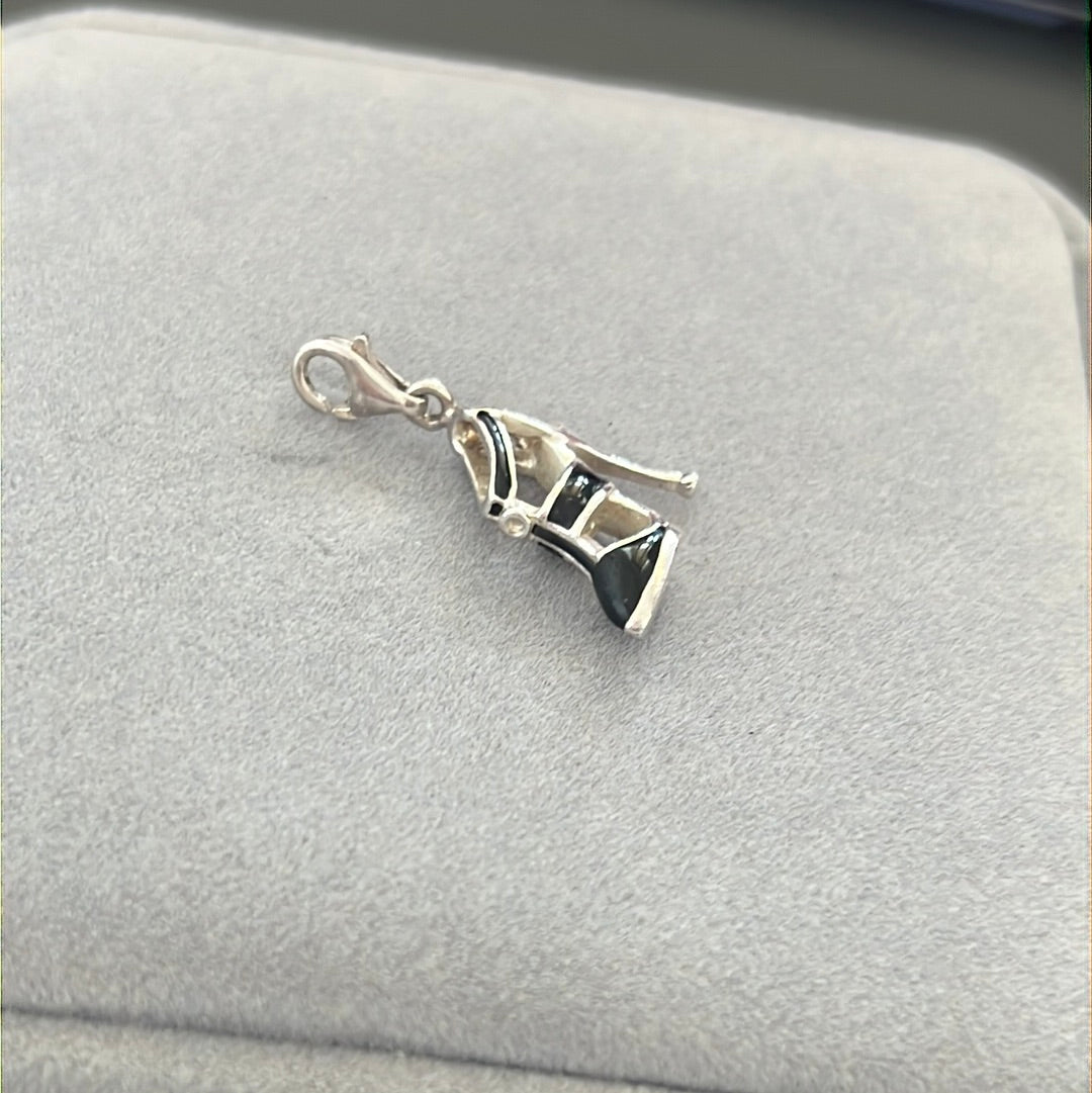 Genuine Thomas Sabo Black Enamel High Heel Shoe Dangle Clip Charm