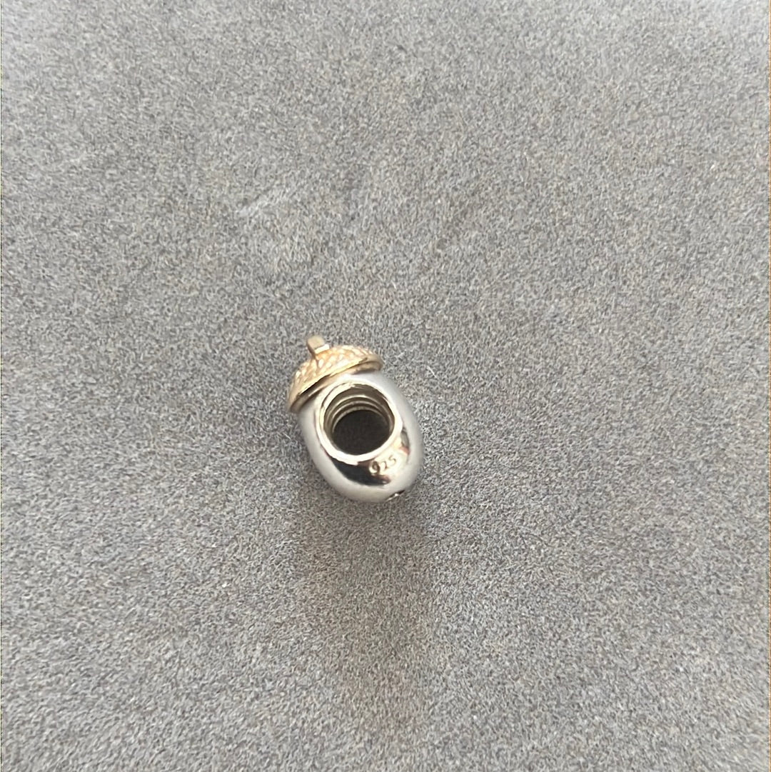 Genuine Pandora Two Tone Super Rare HTF Acorn Charm