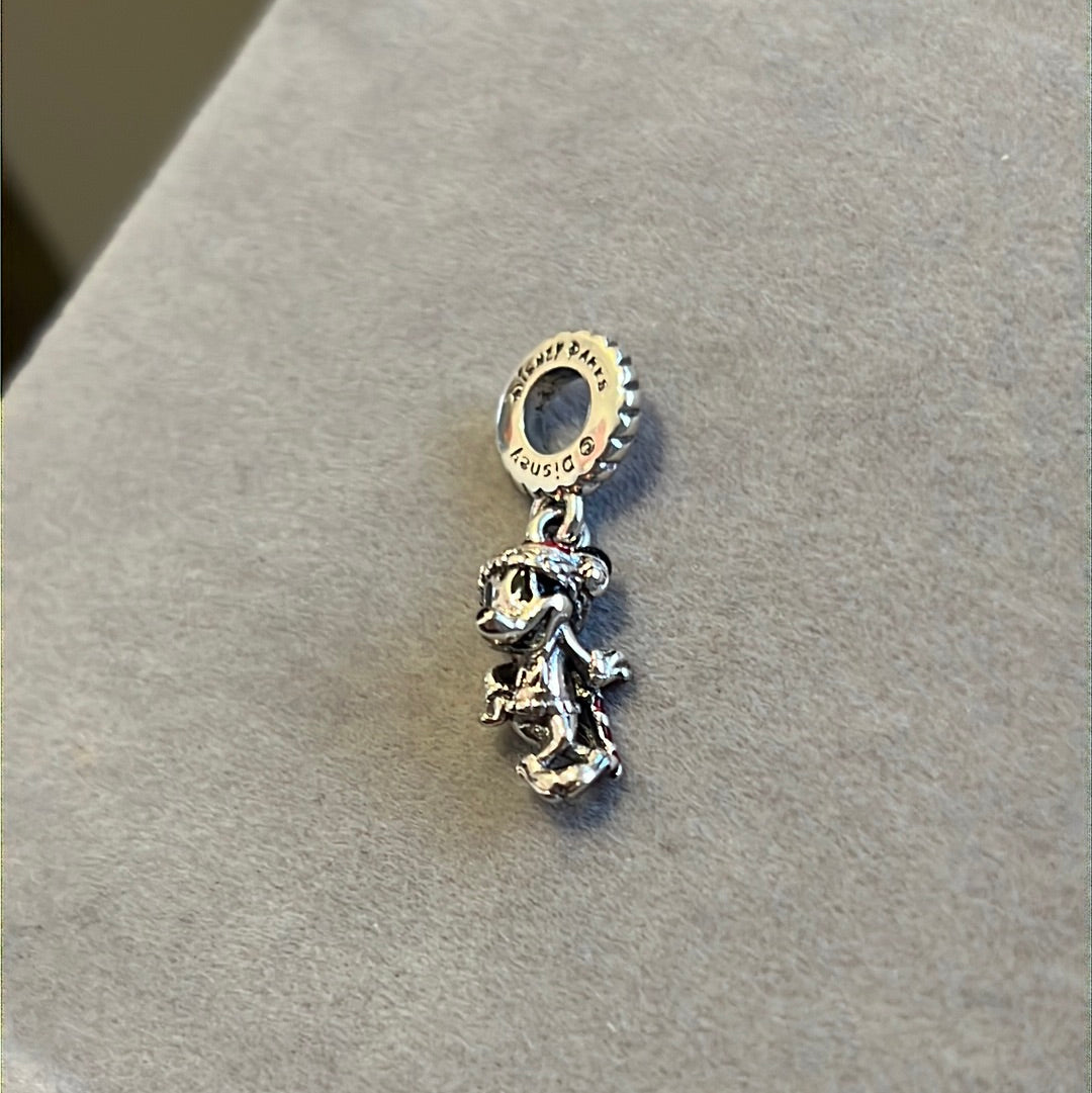 Sterling Silver Christmas Disney Mickey Dangle Charm