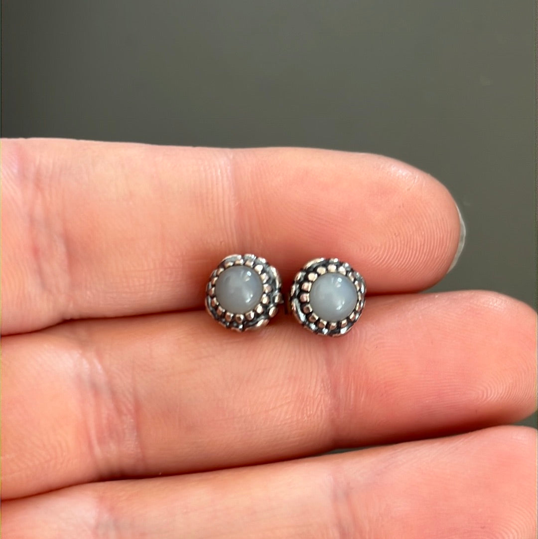 Genuine Pandora Dark Grey Birthstone Earrings Studs.