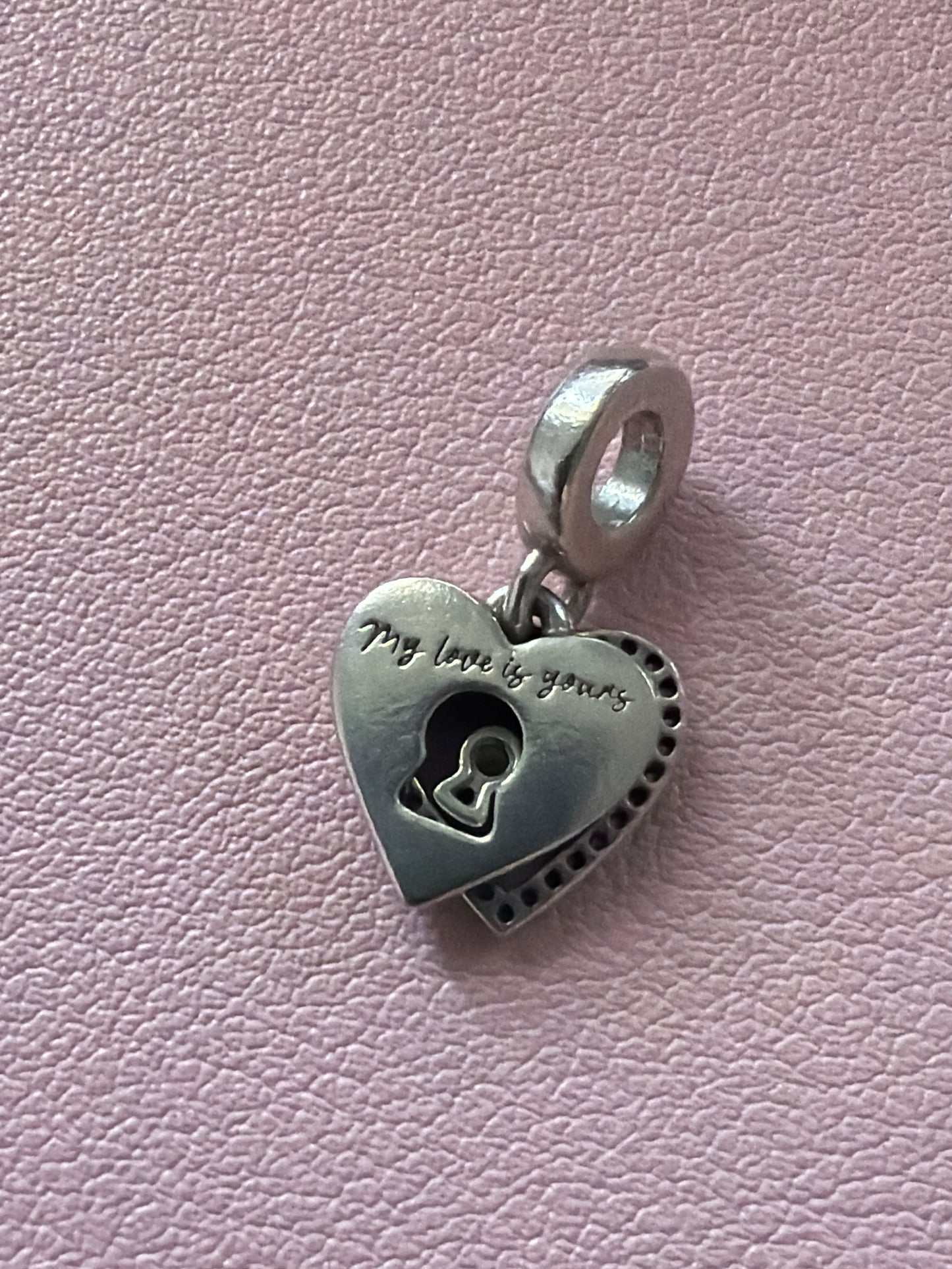 Genuine Pandora Red Enamel Pave Lock & CZ Key Charm