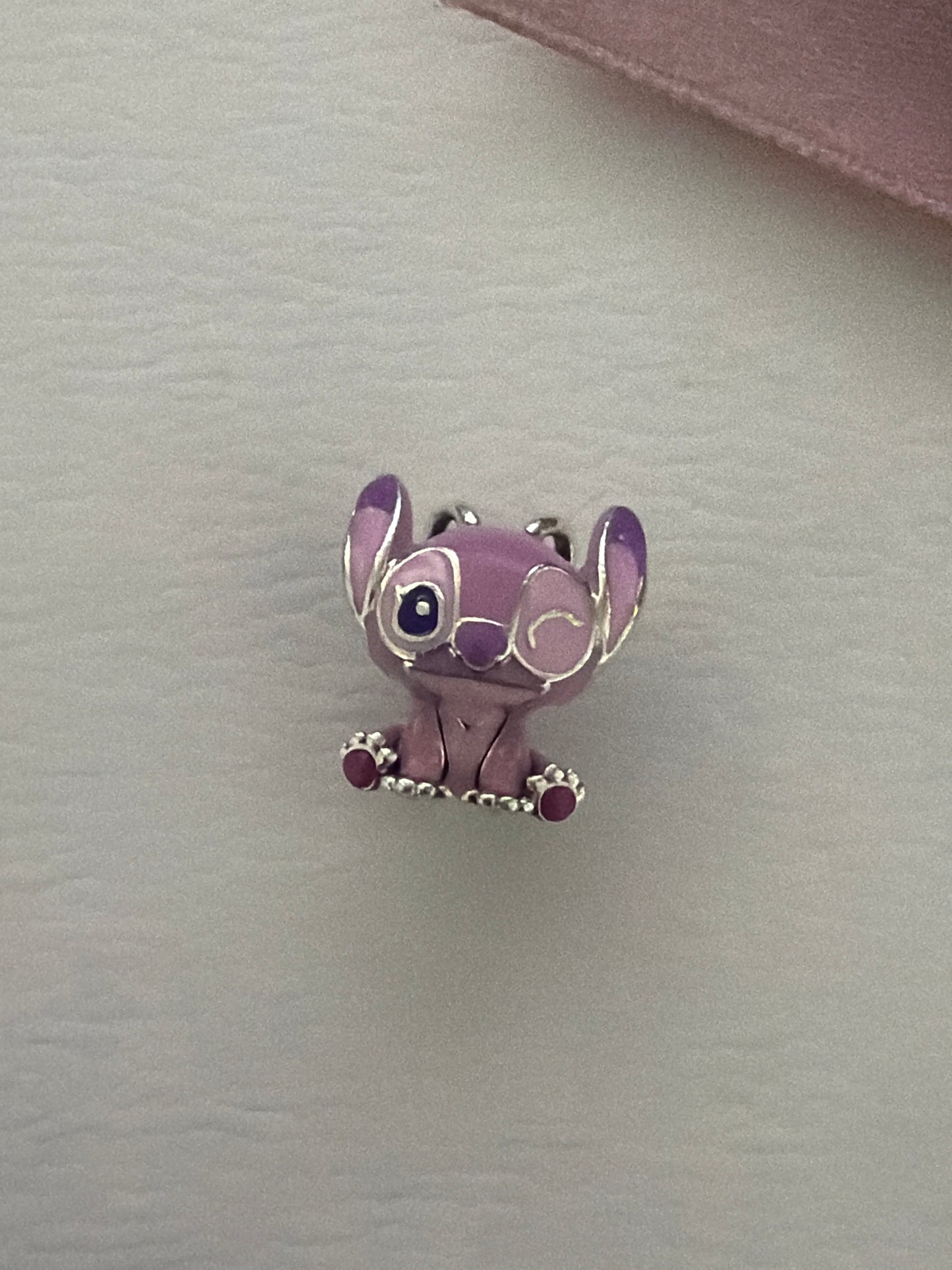 Genuine Pandora Disney Pink Stitch Angel Charm Enamel Ohana