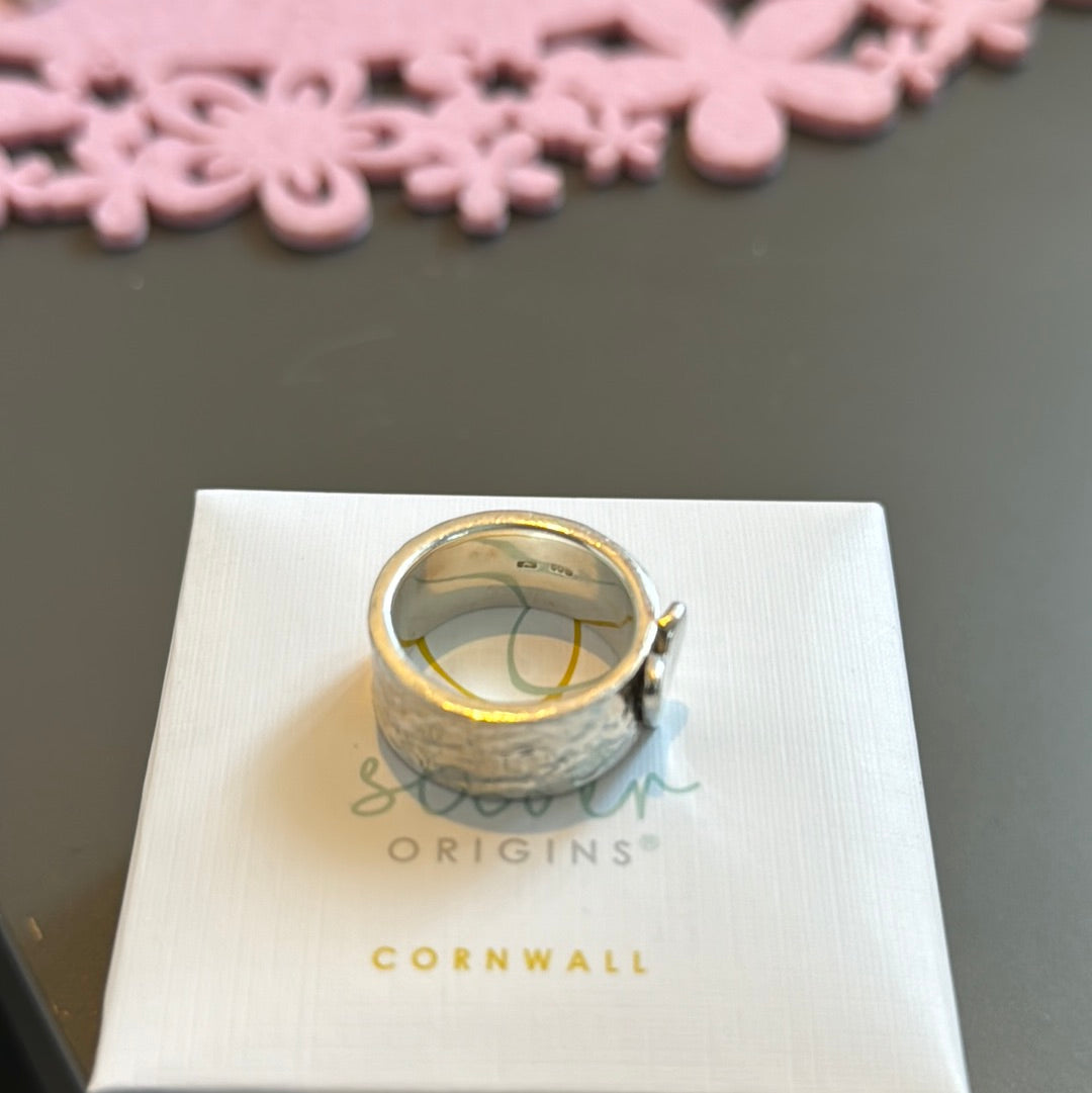 Genuine Silver Origins Cornwall Chunky Heart Ring 54