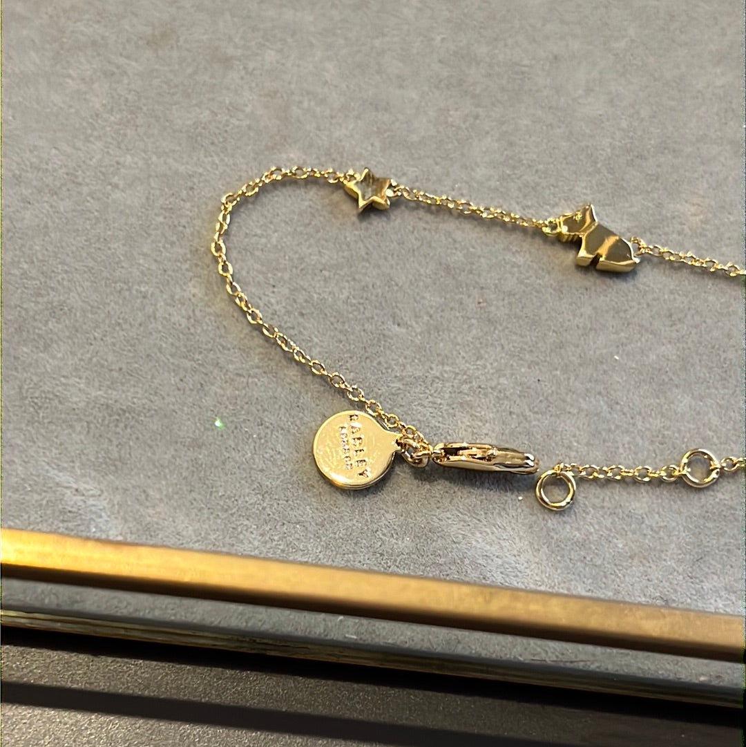 Genuine Radley Gold Plated Dog and Star Bracelet Adjustable Up To 22cm