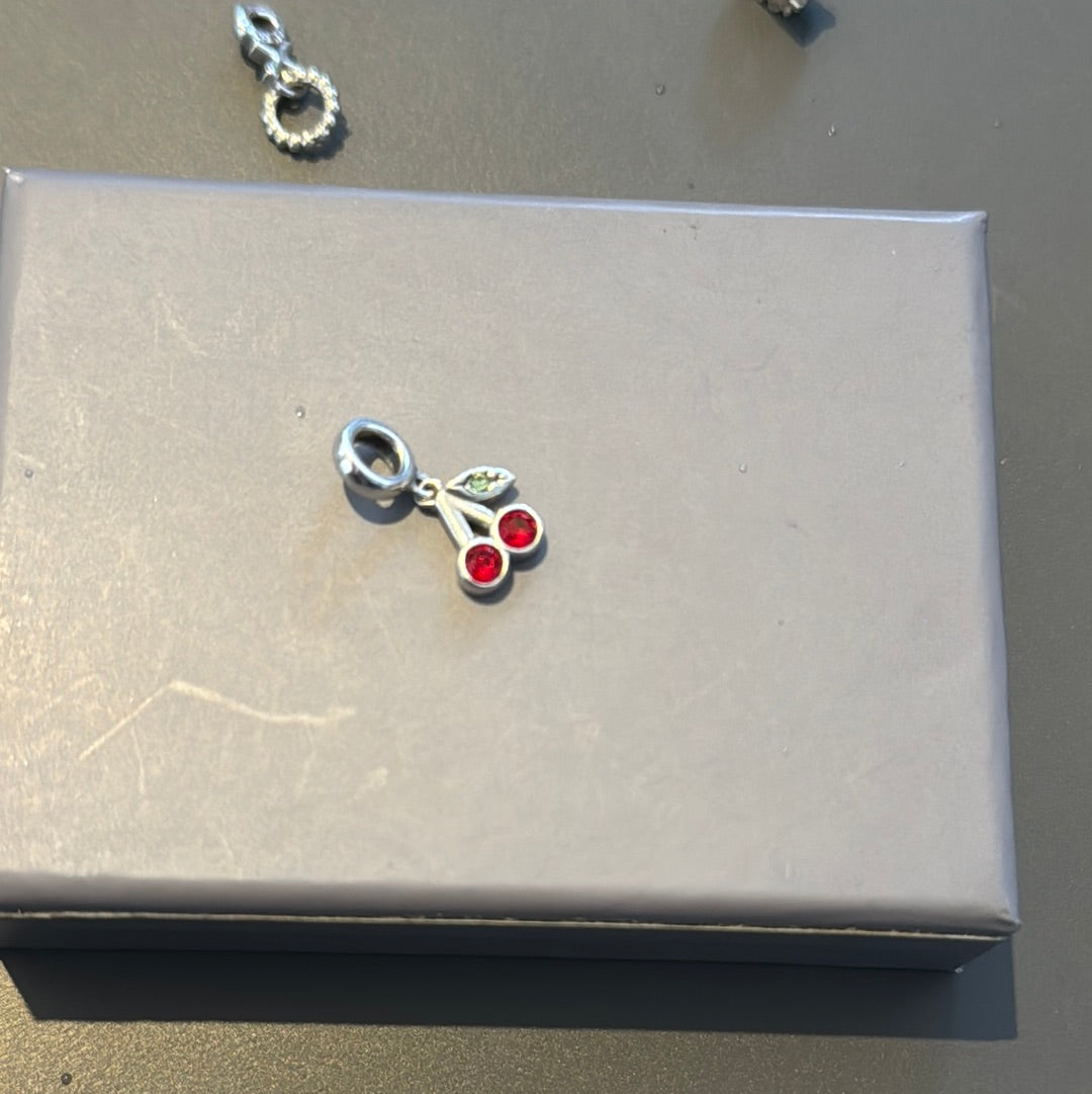 Genuine Chamilia CZ Cherry Cherries Dangle Charm