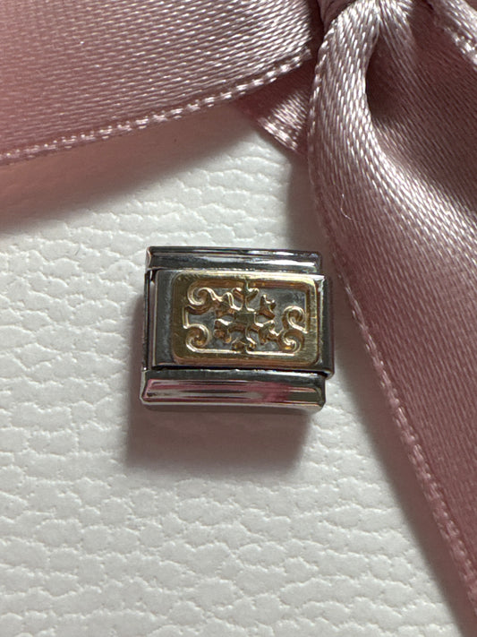 Genuine Nomination Silver Link Charm Gold Snowflake Christmas