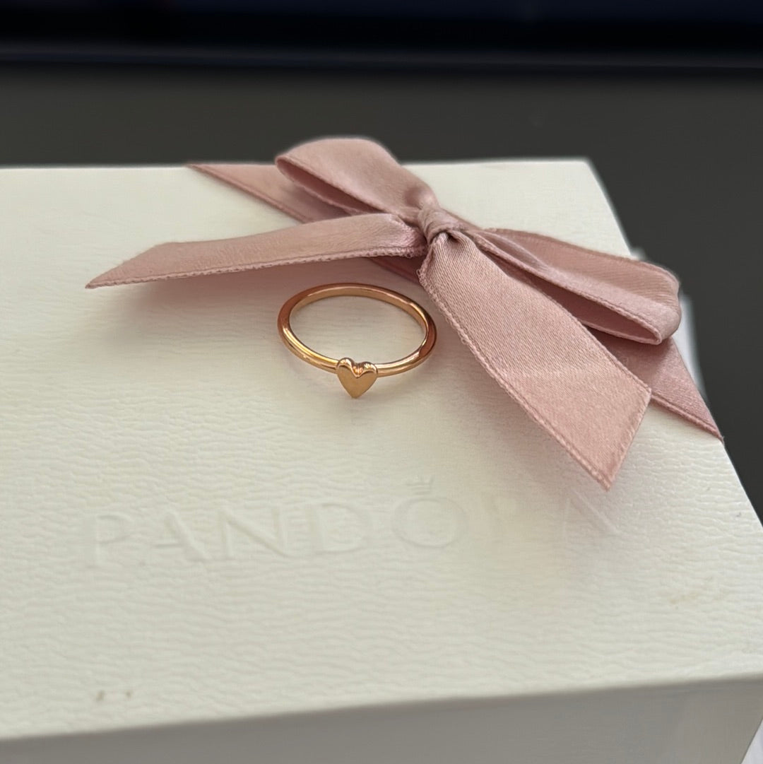 Genuine Pandora Rose Gold Heart Ring 54