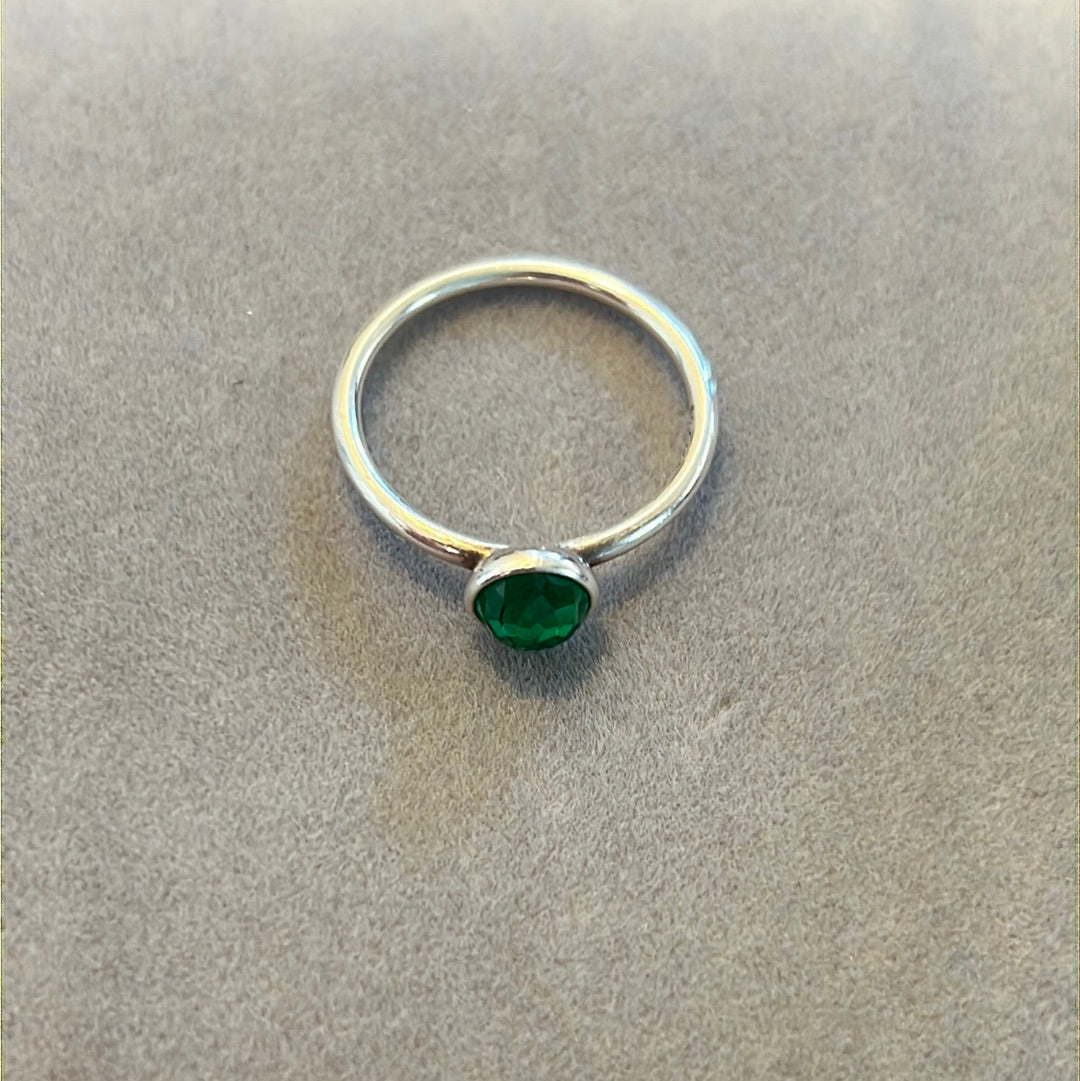 Genuine Pandora May Green Birthstone Ring 56