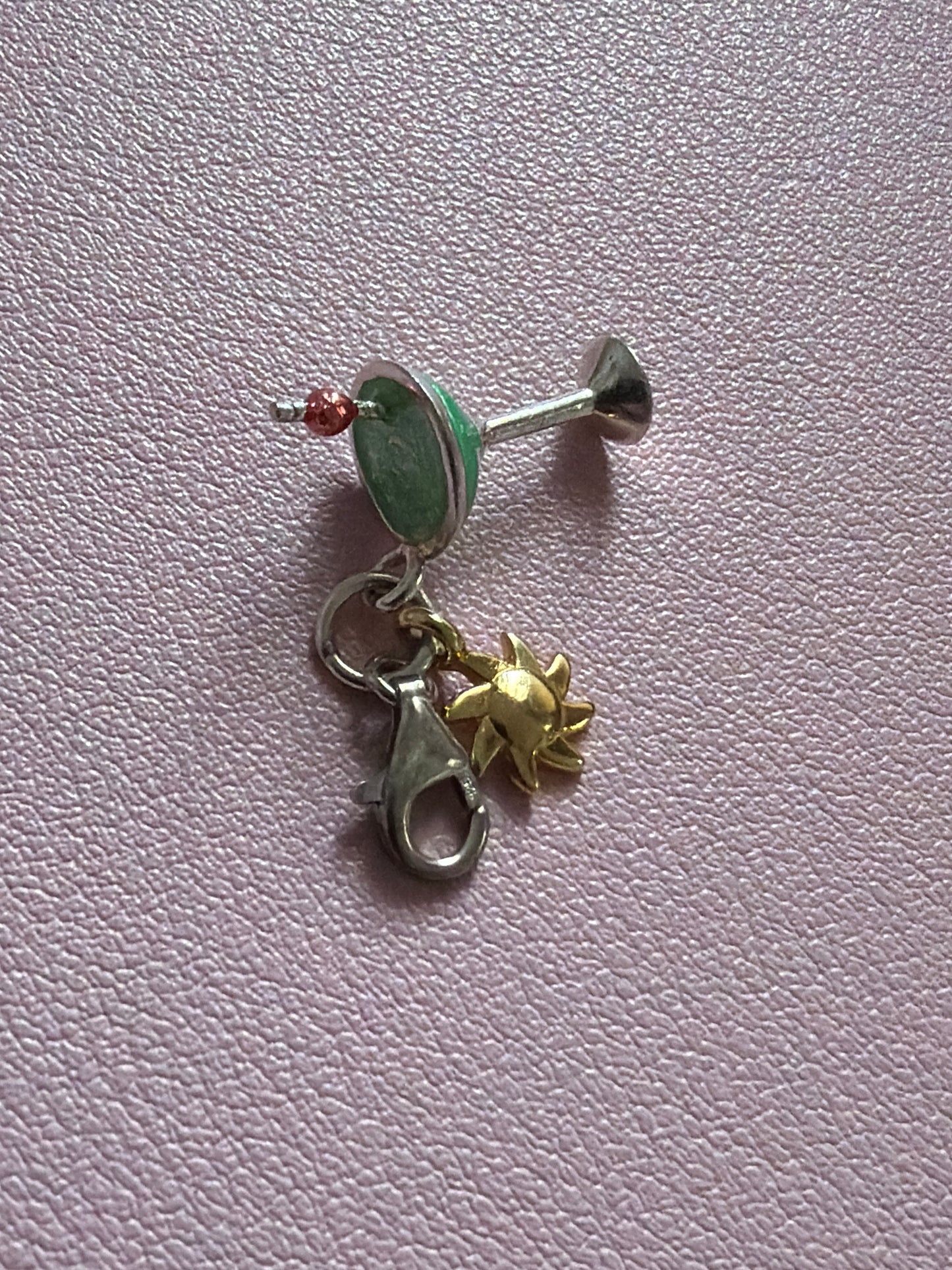 Genuine Thomas Sabo Enamel Gold Sun & Enamel Cocktail Dangle Charm