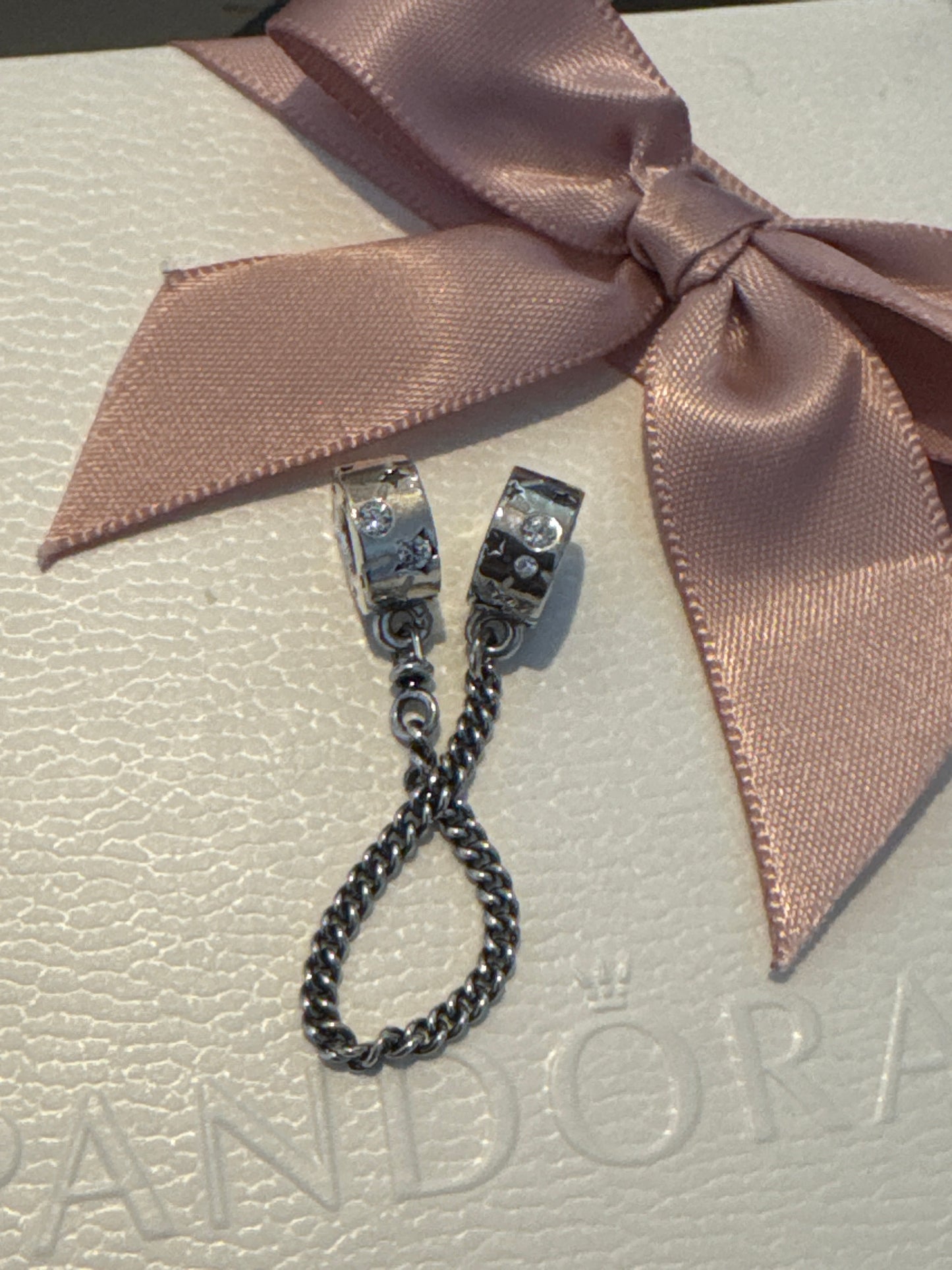 Genuine Pandora Moments Stars & Galaxy Silver Safety Chain