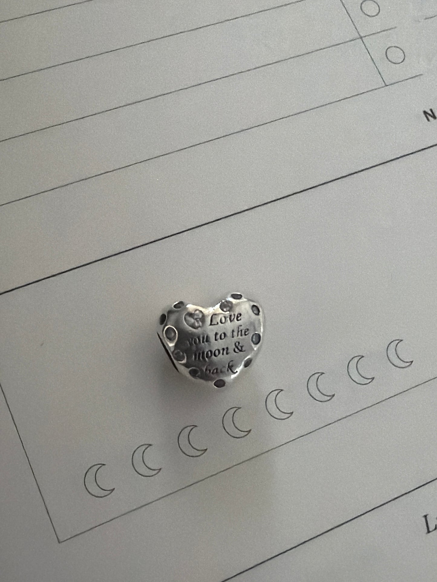 Sterling Silver Nanna Flower Heart Charm