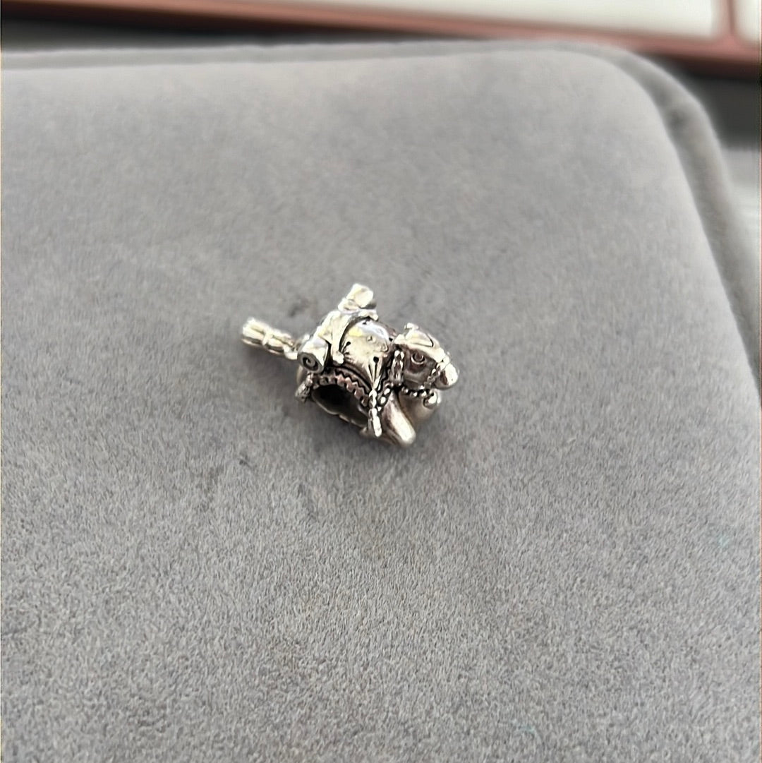 Genuine Pandora Rare Camel Animal Travel Egypt Charm With Dangle Tassle