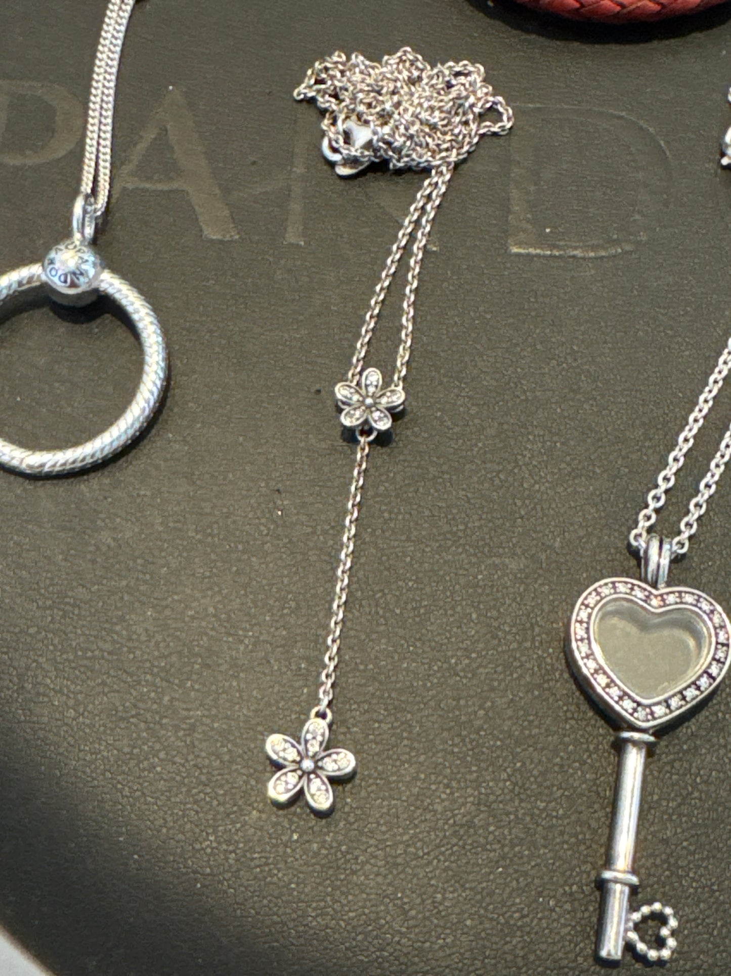 Genuine Pandora Dazzling Daisy Dangle Adjustable Necklace