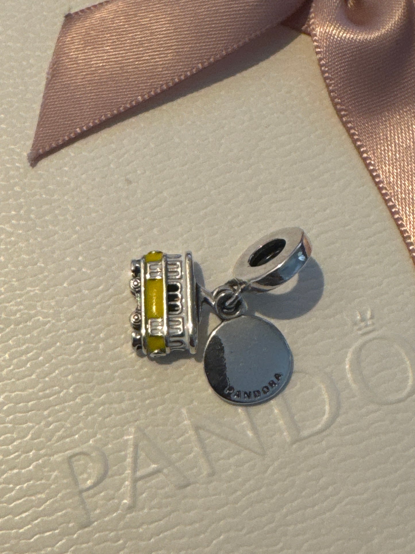 Genuine Pandora Lisbon Enamel Tram Travel Dangle Charm