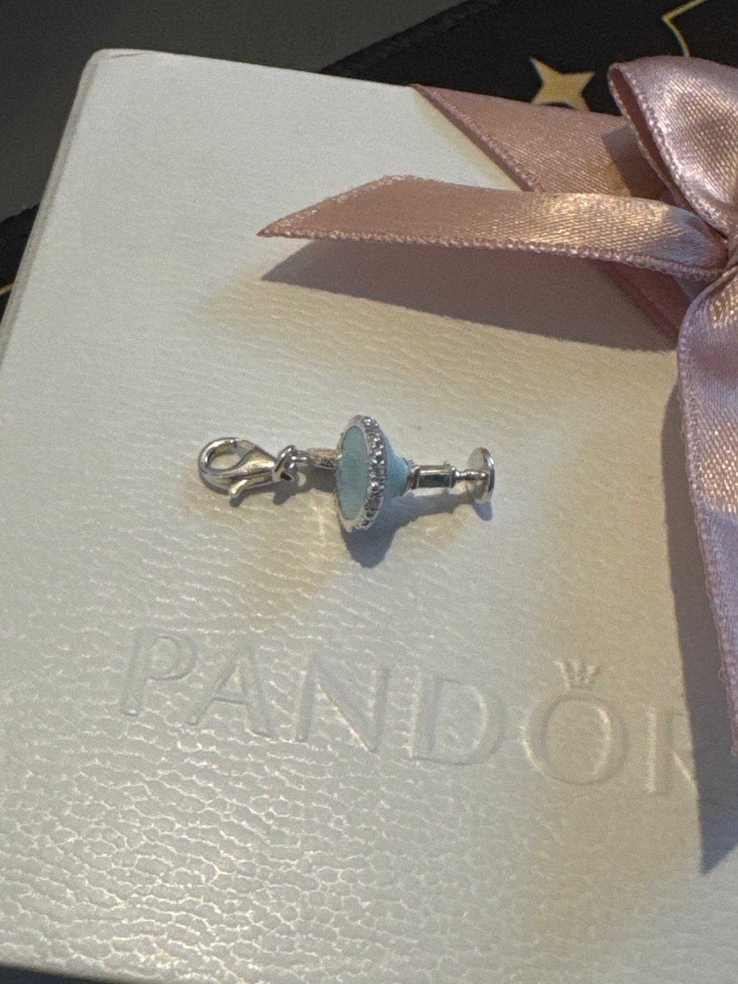 Genuine Thomas Sabo Blue Enamel Cocktail Glass Clip Charm