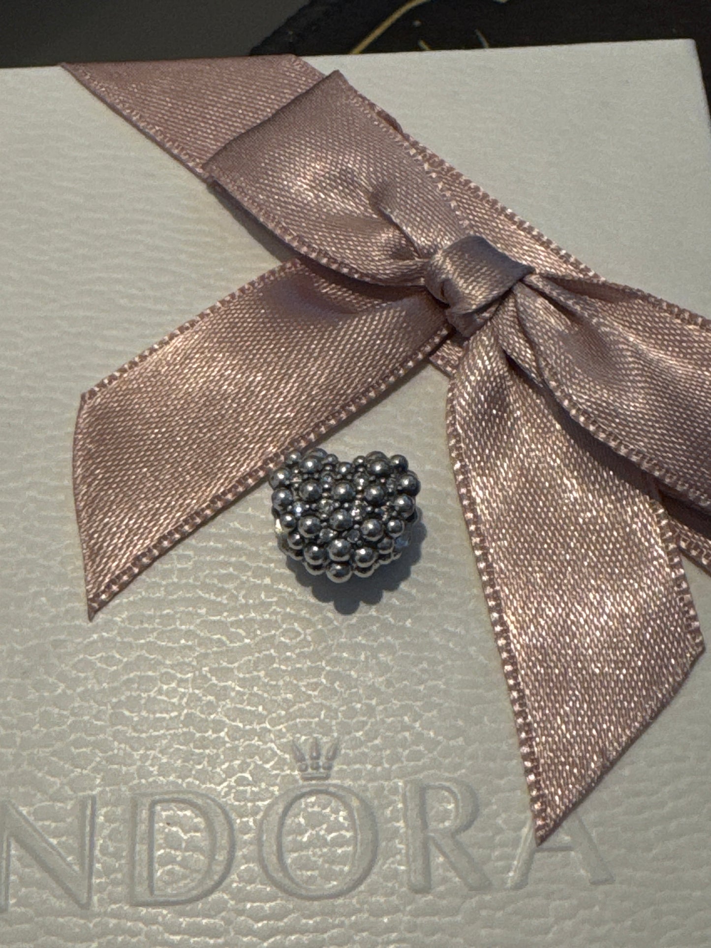 Genuine Pandora Beaded Pave Sparkling Heart Charm