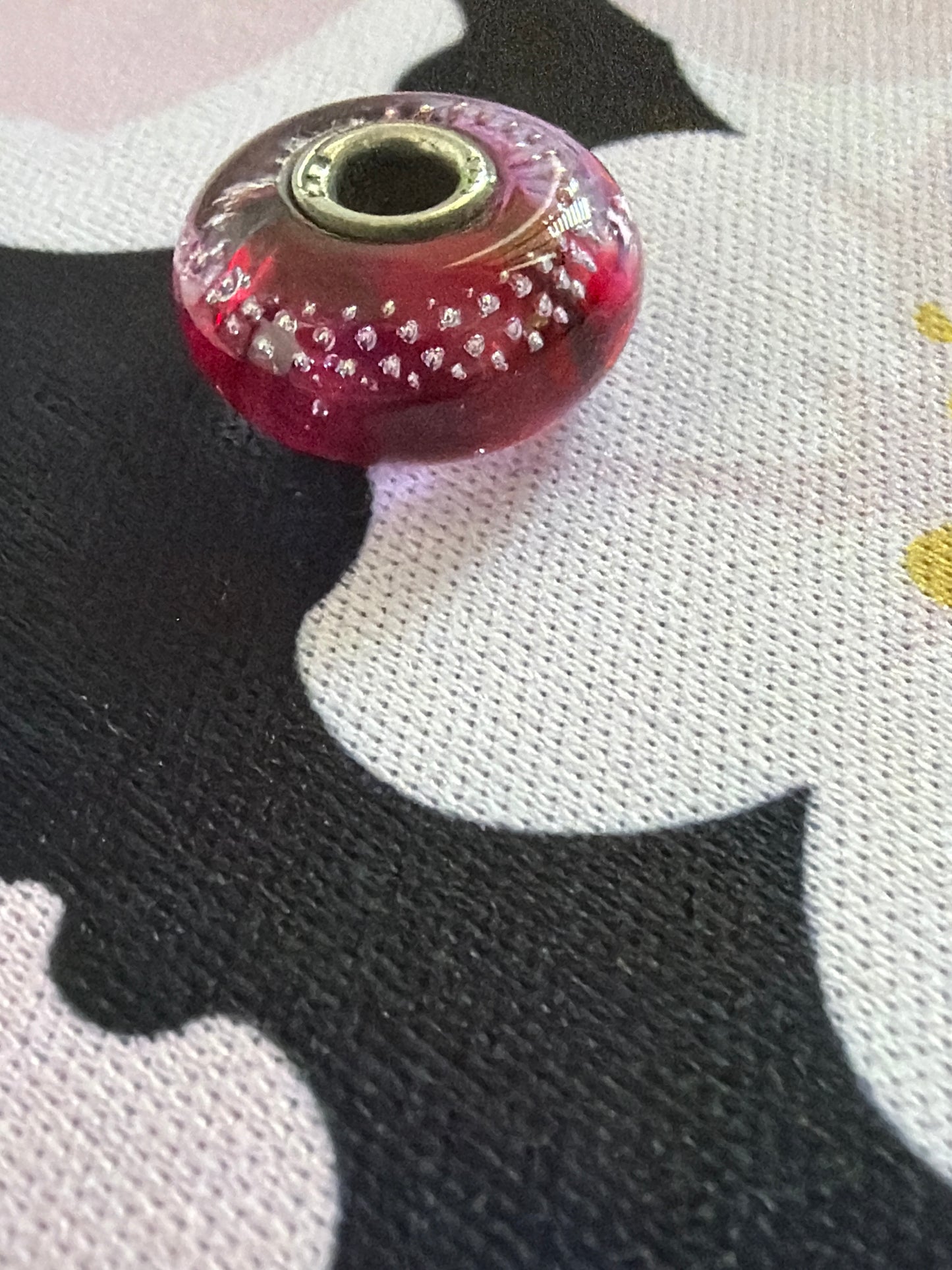 Genuine Trollbeads Cerise Twinkle Passion Murano Charm