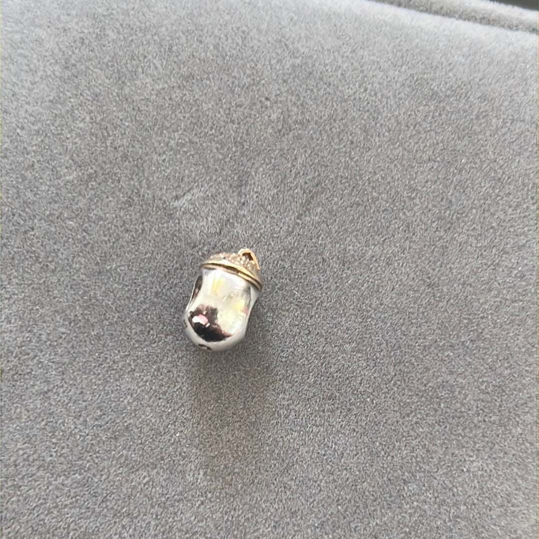 Genuine Pandora Two Tone Super Rare HTF Acorn Charm