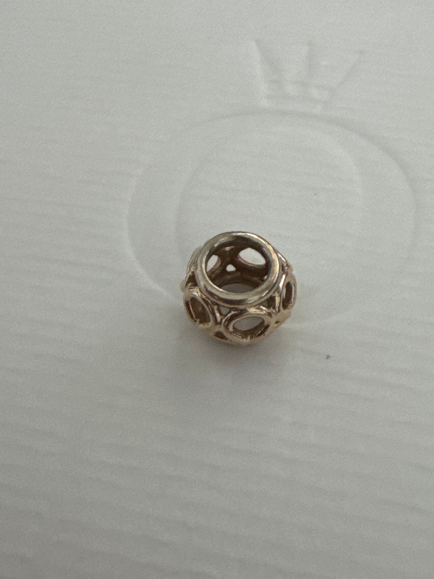 Genuine Pandora Solid 14ct Gold Openwork Swirl Spacer Charm HTF