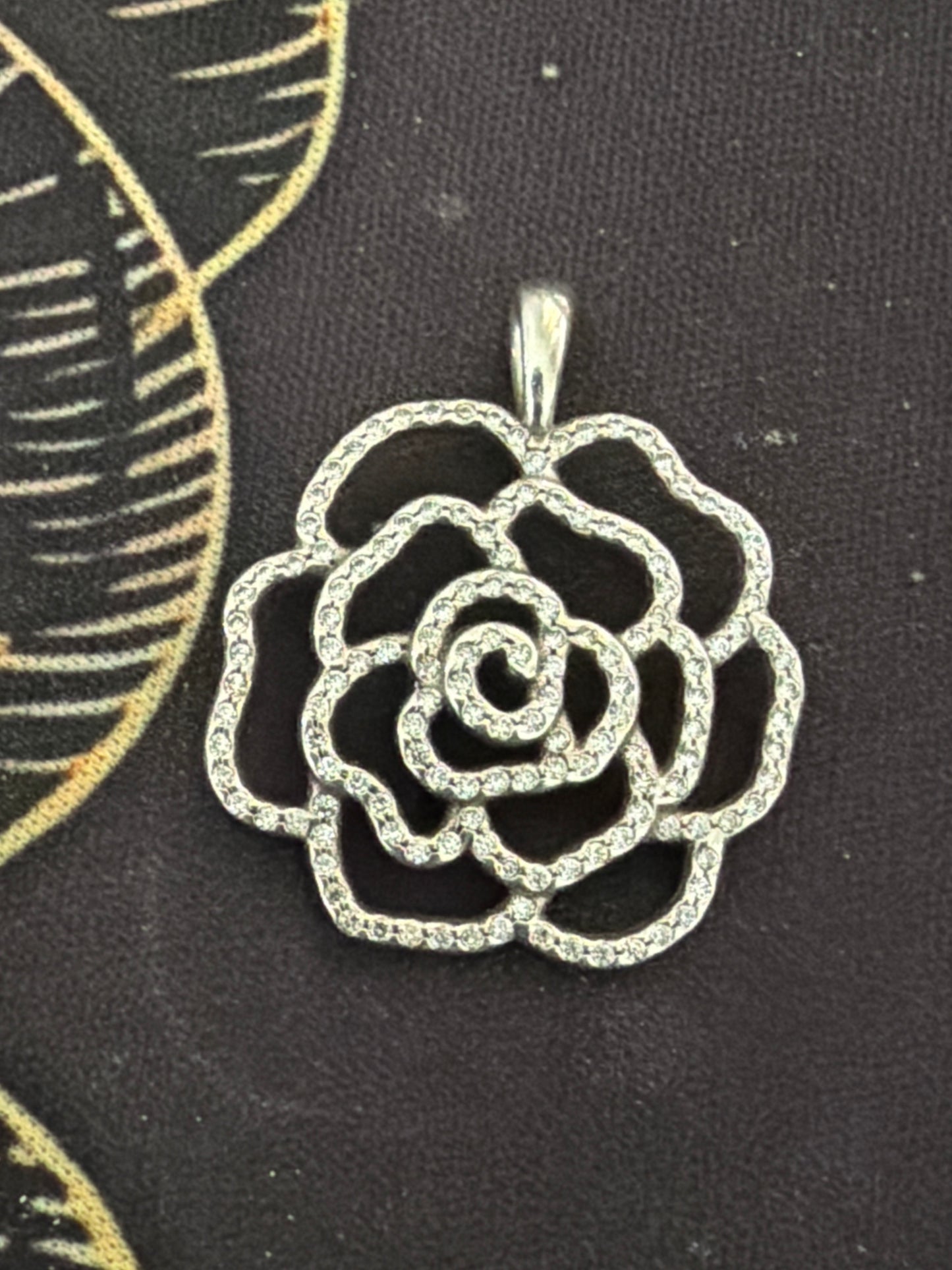 Genuine Pandora Shimmering Rose Pave Necklace Pendant