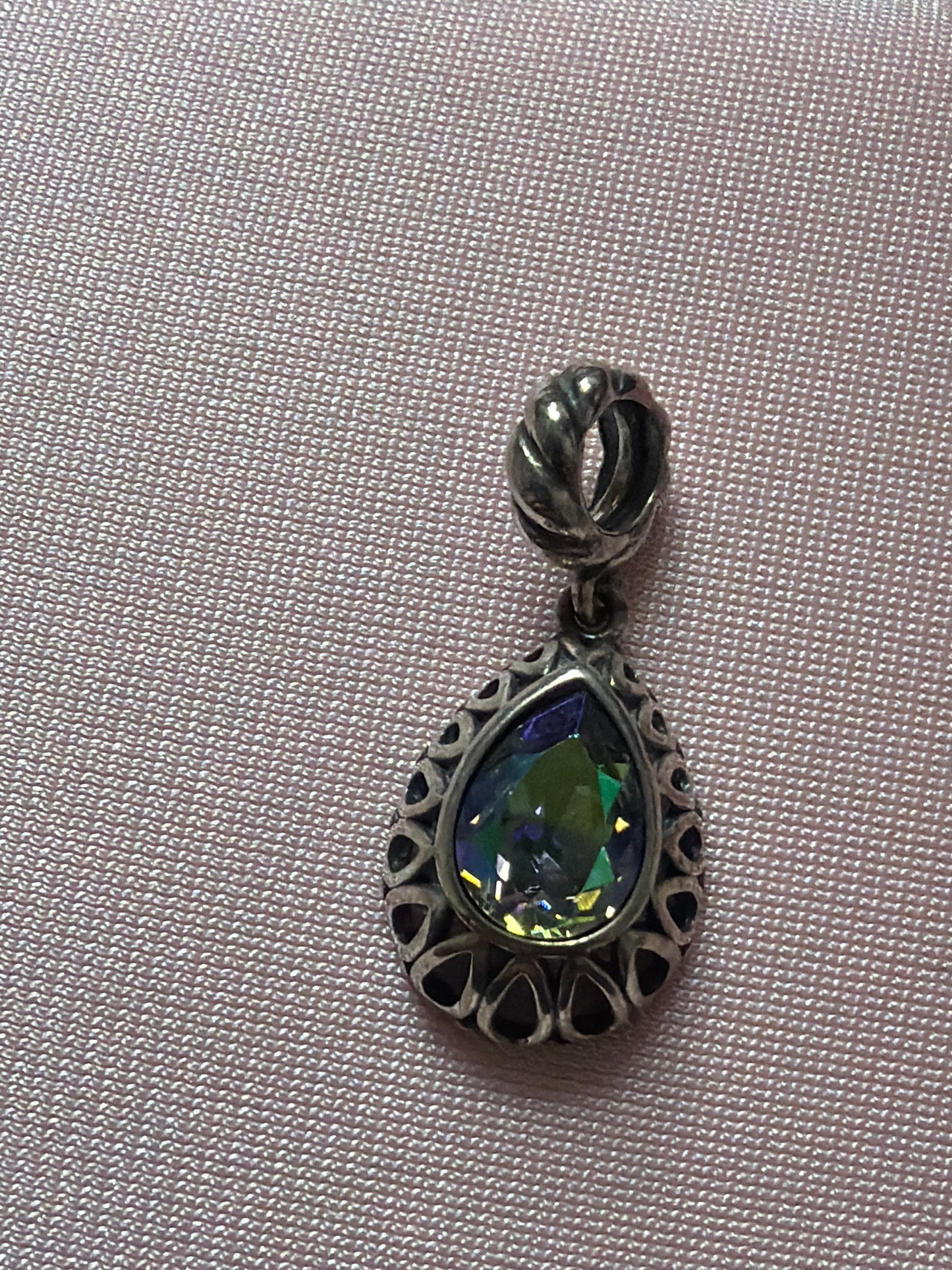 Genuine Chamilia Iridescent Teardrop CZ Dangle Charm
